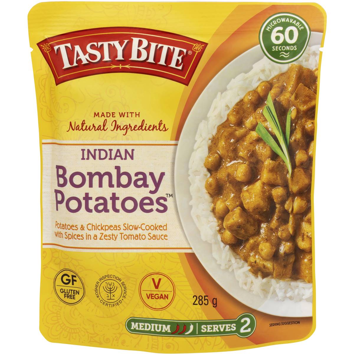 Calories in Tasty Bite Bombay Potatoes Potatoes Bombay