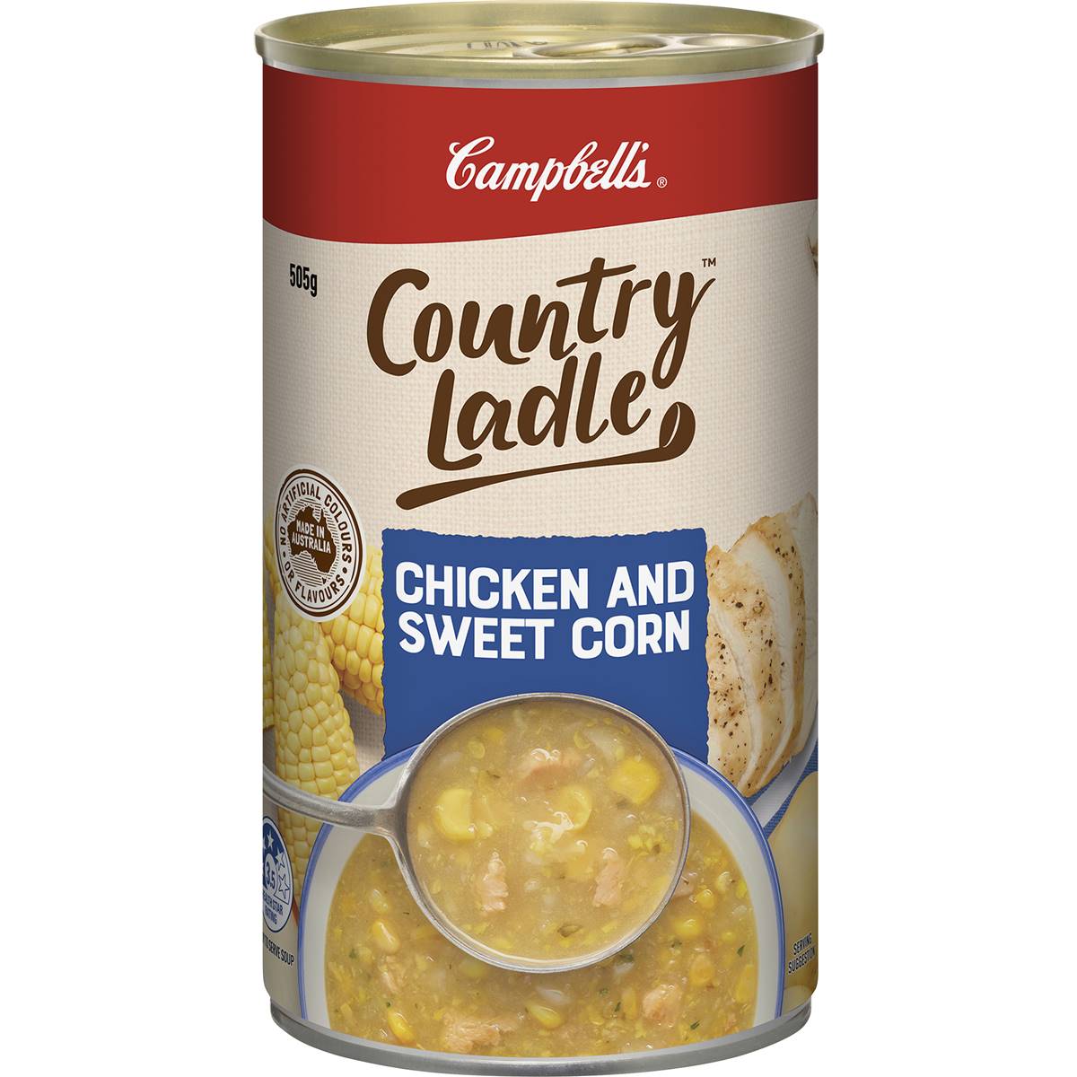 Calories in Campbell's Country Ladle Canned Soup Chicken & Sweet Corn