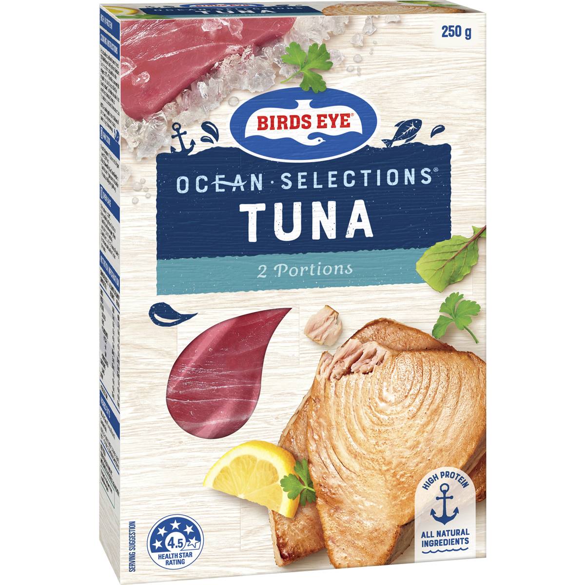 Calories in Birds Eye Ocean Selections Natural Tuna Steaks 2 Pieces
