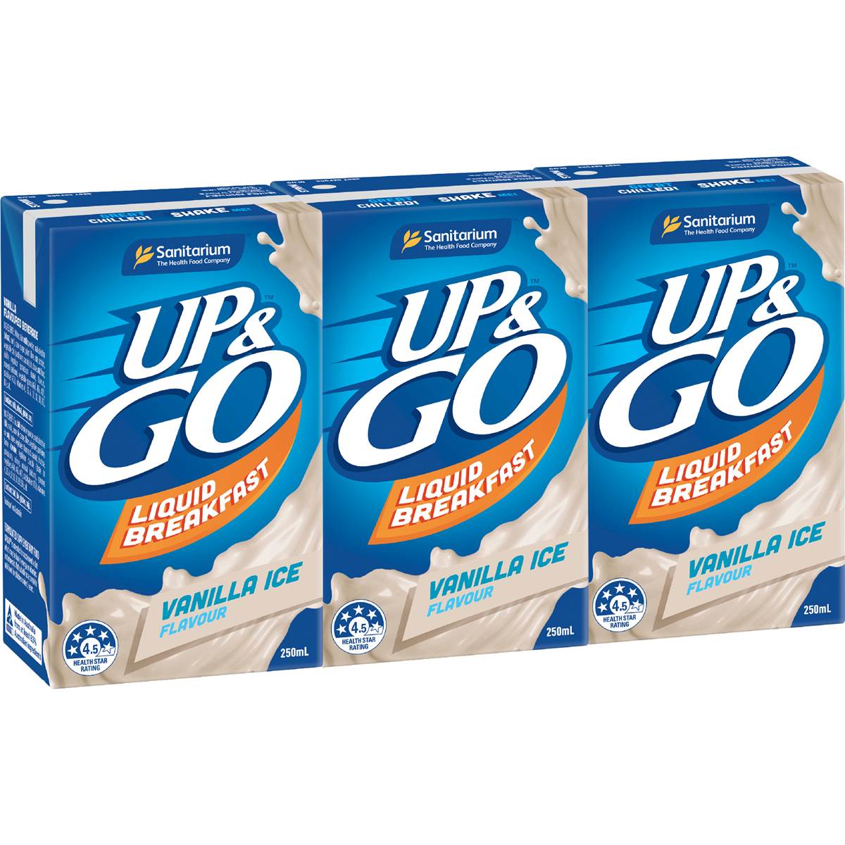Up&Go Liquid Breakfast Vanilla Ice 250mL x 3 pack