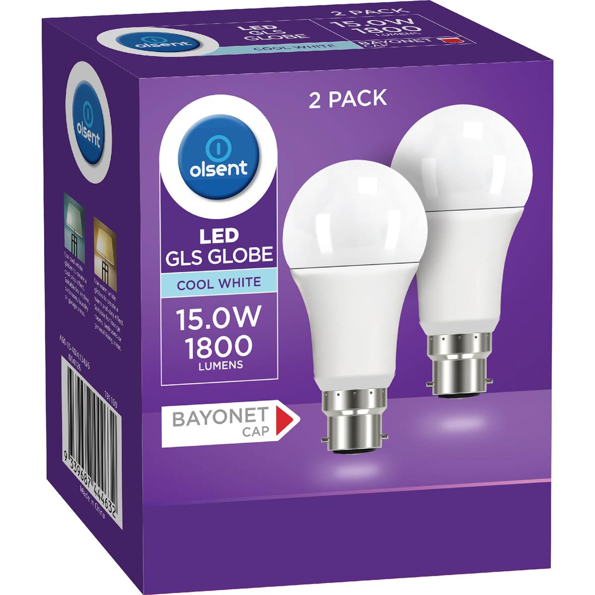 Olsent LED GLS BC 15.0W 1800Lm Cool White