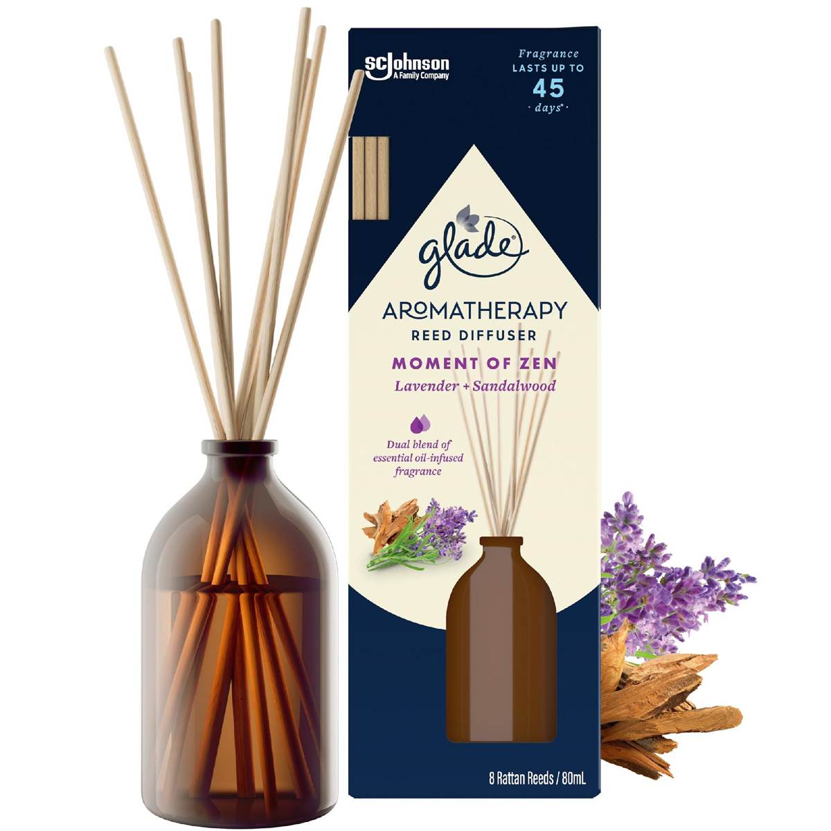 Glade Aromatherapy Reed Diffuser Lavender & Sandalwood 80mL