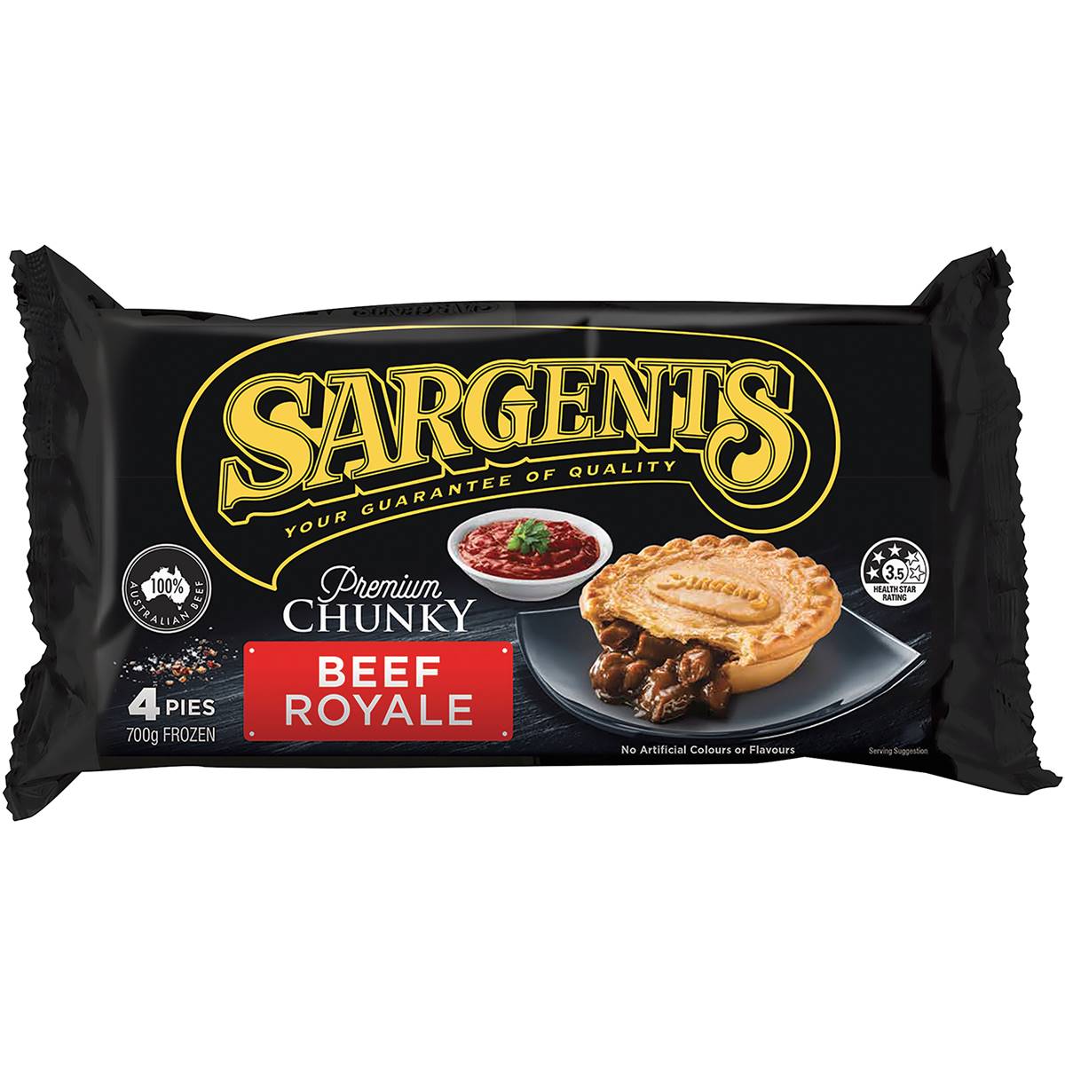 Calories in Sargents Pies Chunky Beef Royale