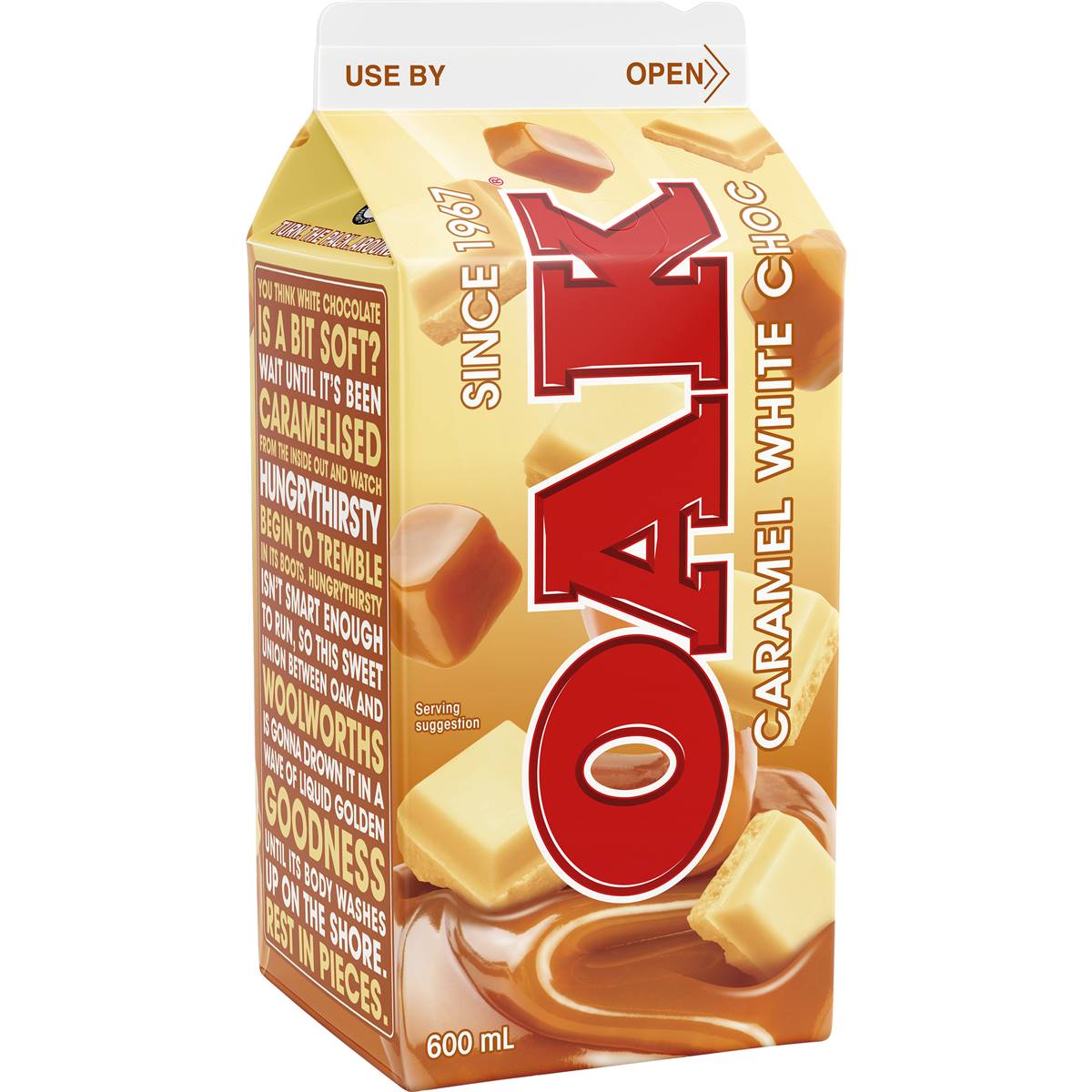 85 calories in Oak Caramel White Chocolate Flavoured Milk (100g) calcount