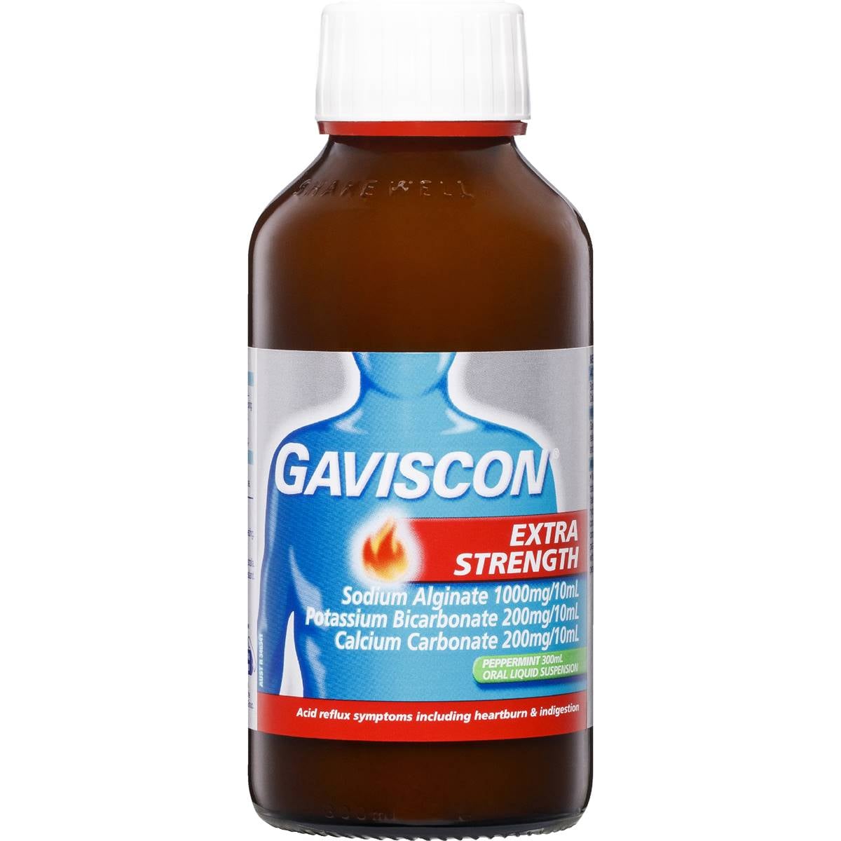 Gaviscon Extra Strength For Acid Reflux Relief Peppermint Liquid 300mL