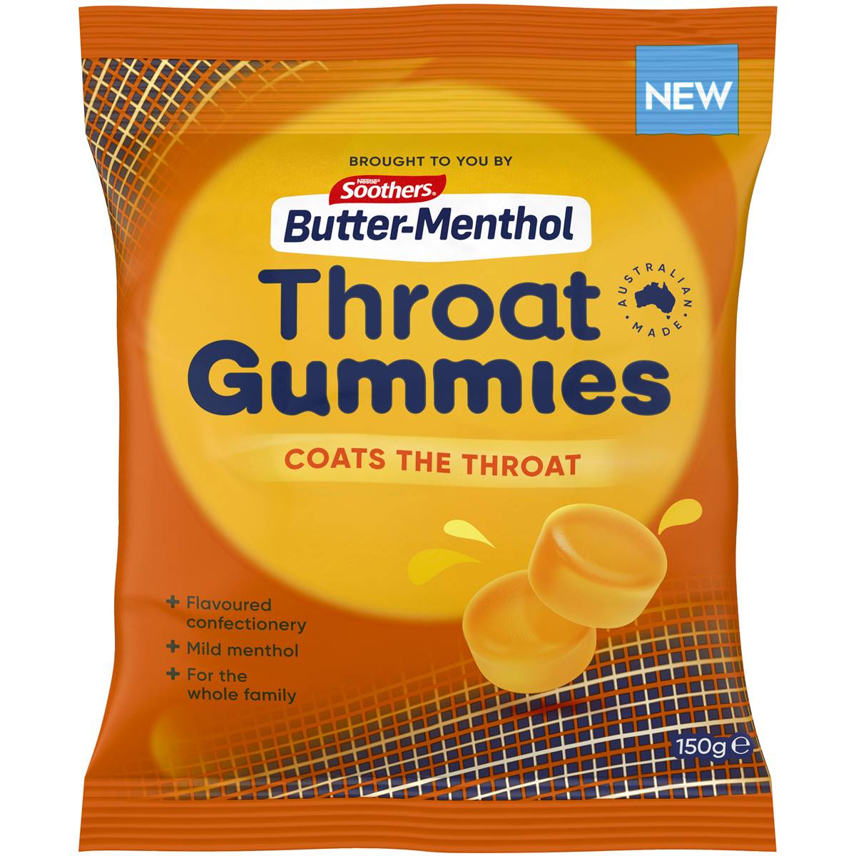 Calories in Soothers Butter Menthol Gummies 150gm Soothers Butter Menthol Gummies