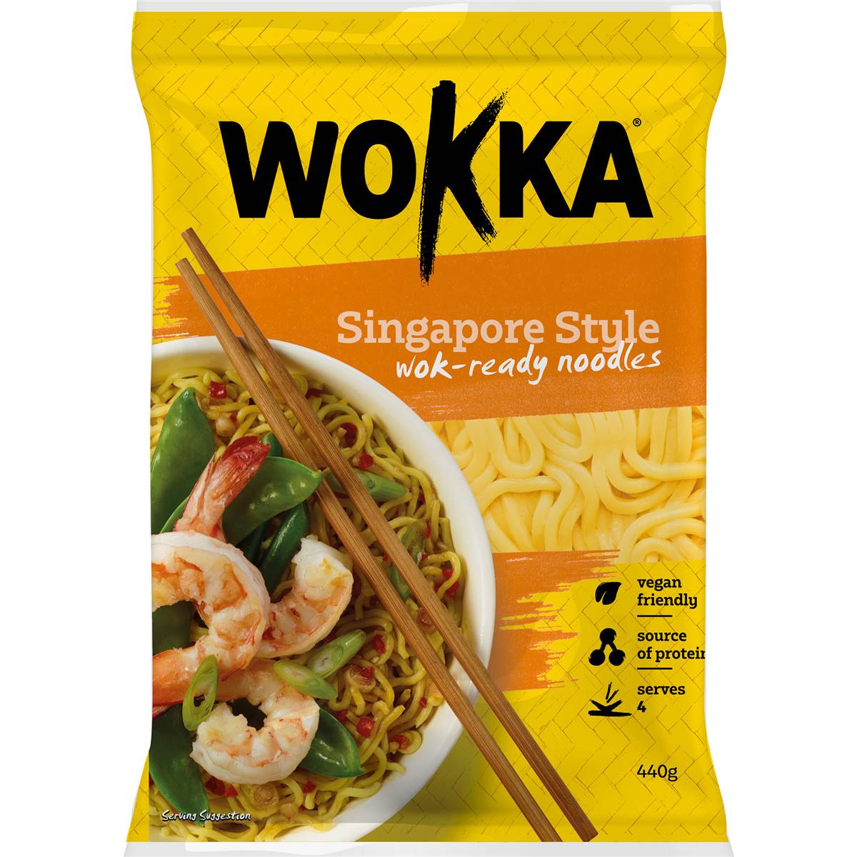 Calories in Wokka Noodles Singapore Style Shelf Fresh