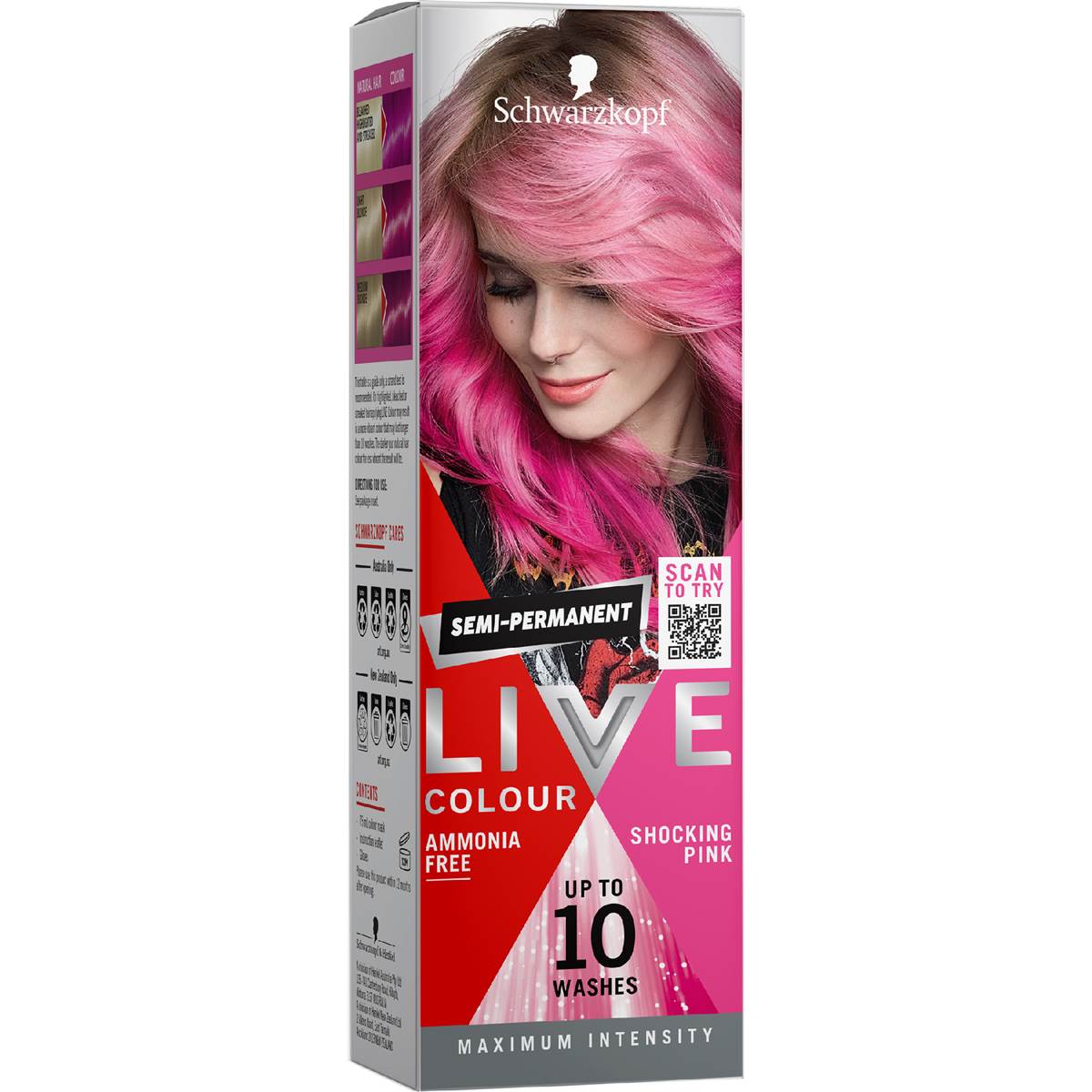 Schwarzkopf Live Colour Hair Dye Semi Permanent Shocking Pink each