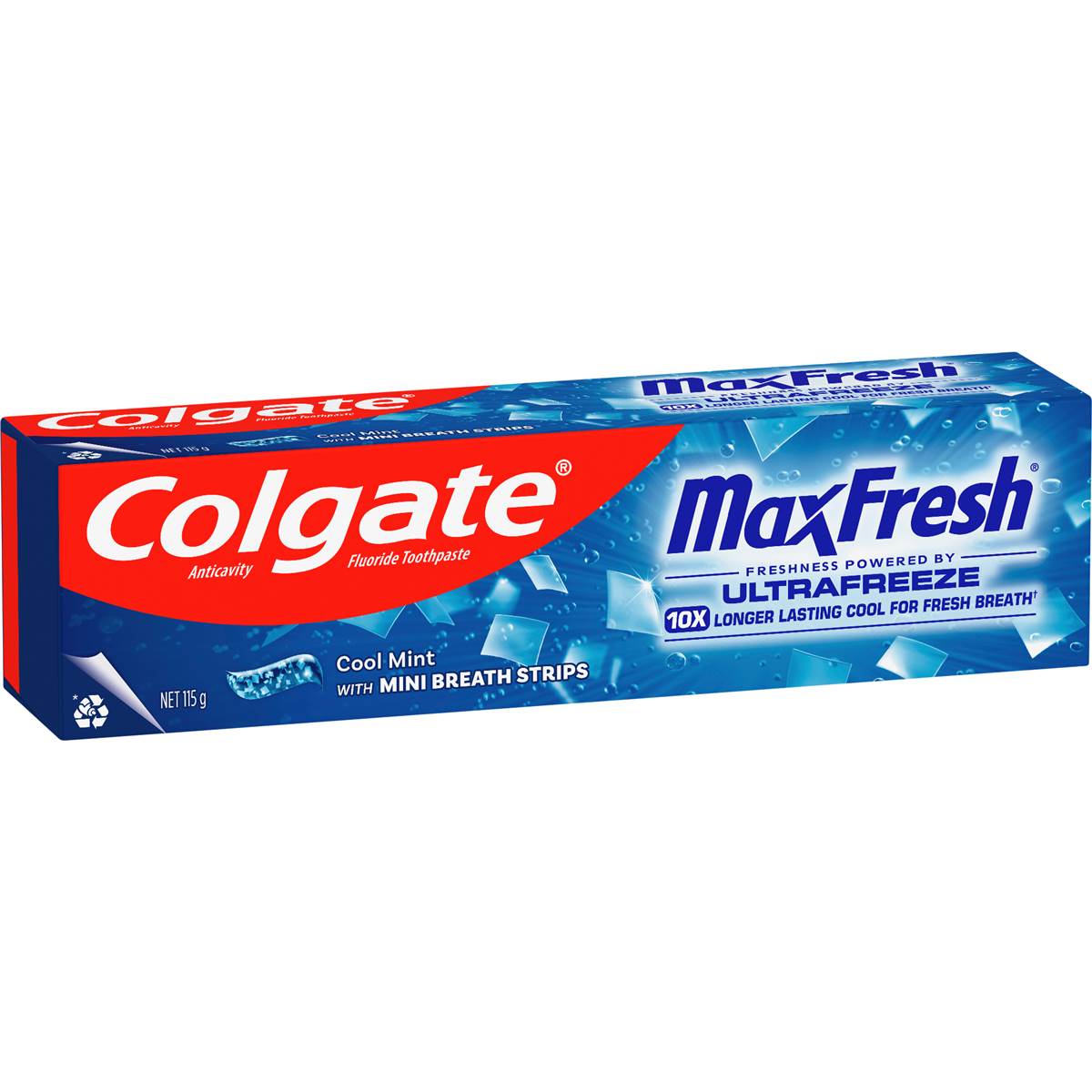 Colgate Max Fresh Toothpaste With Mini Breath Strips Cool Mint 115g