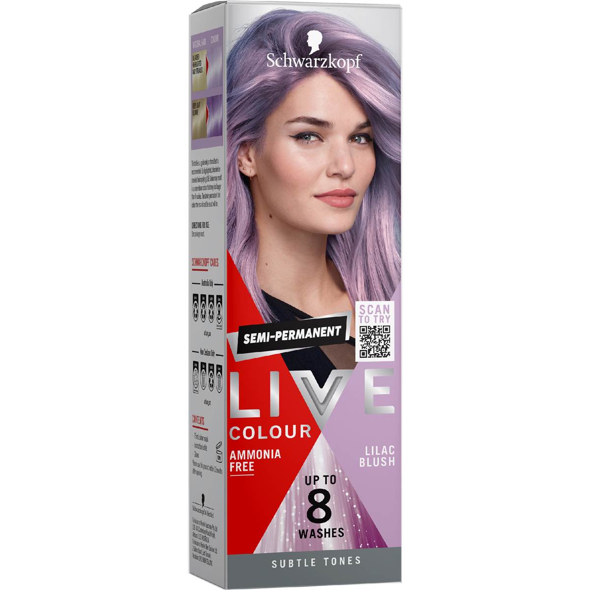 Schwarzkopf Live Colour Purple Hair Dye Lilac Blush Semi Permanent each