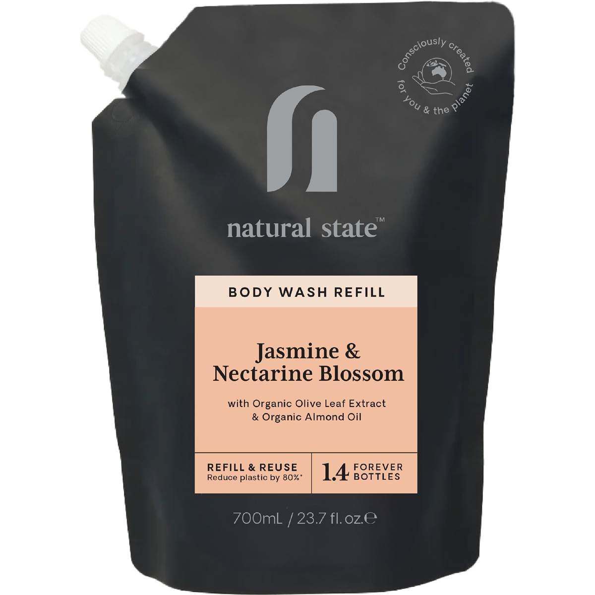 Natural State Jasmine & Nectarine Blossom Body Wash Refill 700mL