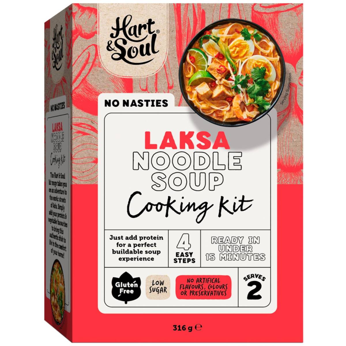 Calories in Hart and Soul All Natural Laksa Soup Kit, prepared as per package instructions calcount