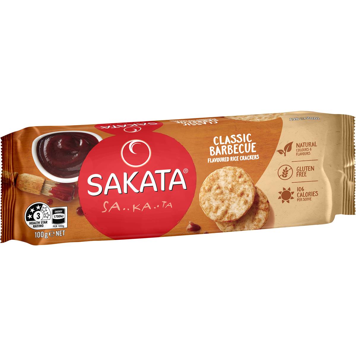 Calories in Sakata Rice Crackers Classic Bbq calcount