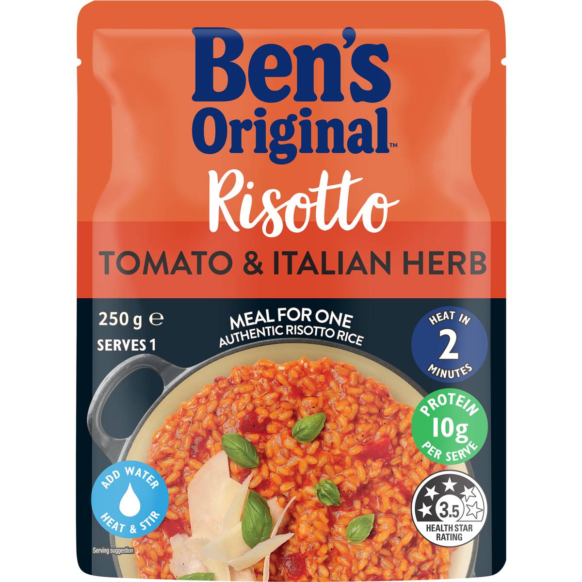 Calories in Ben's Original Risotto Tomato & Italian Herb Microwavable Rice