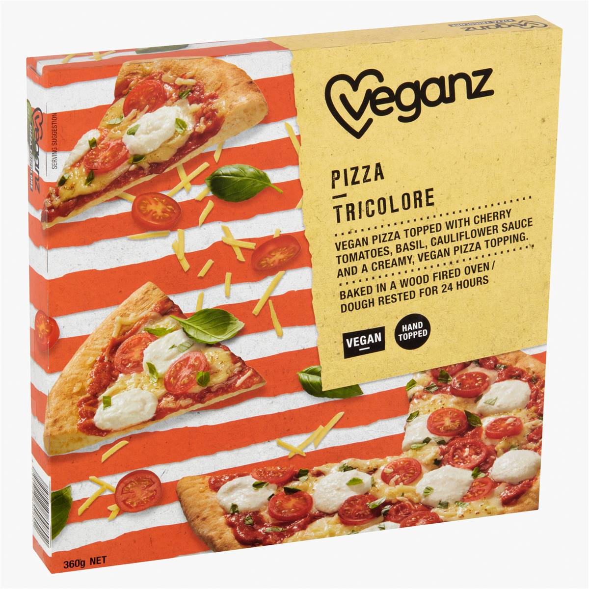 Calories in Veganz Tricolore Pizza