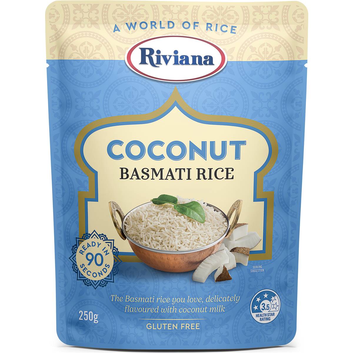 Calories in Riviana Microwave Basmati Cup Coconut calcount