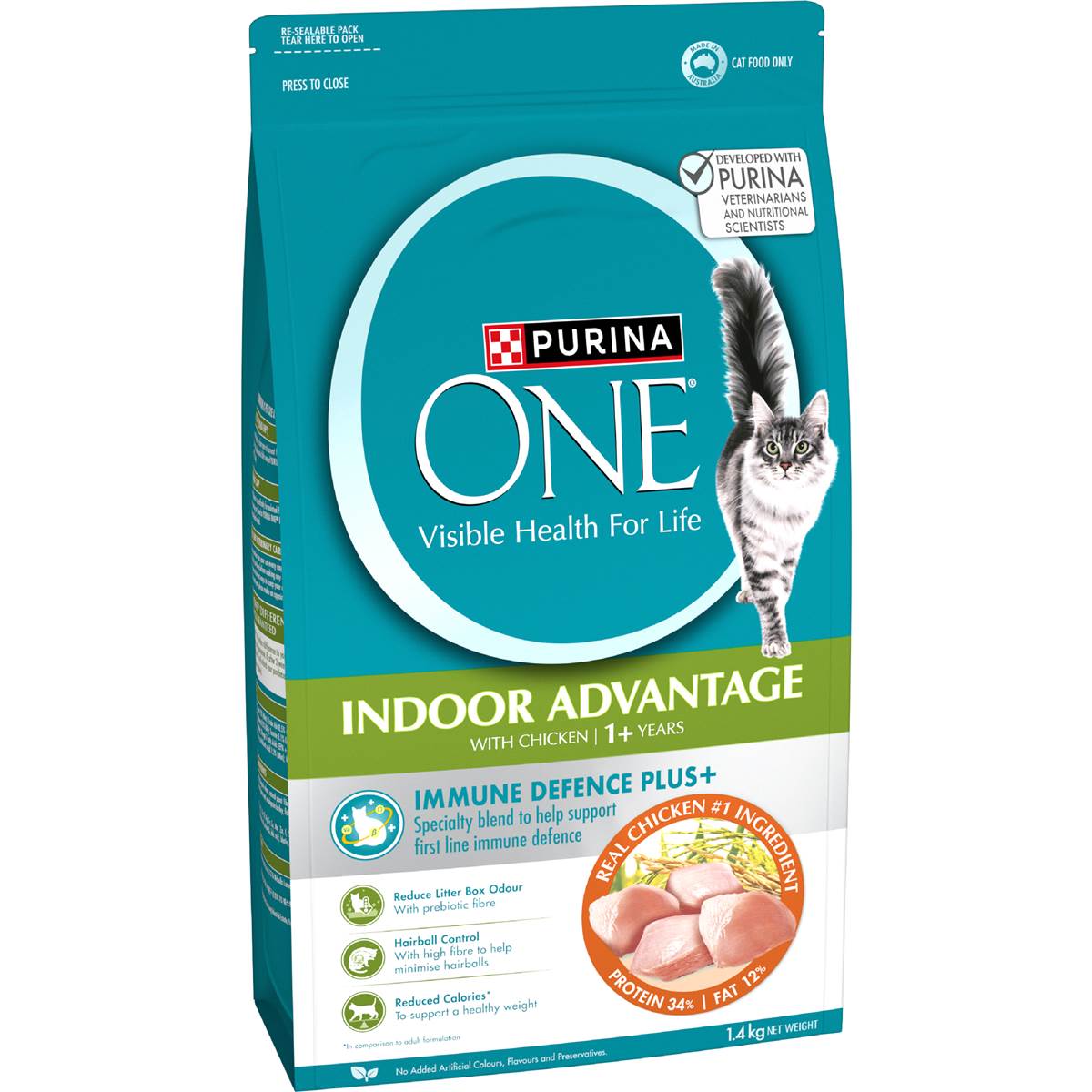 Purina One Indoor Advantage With Chicken 1+ Years Dry Cat Food 1.4kg
