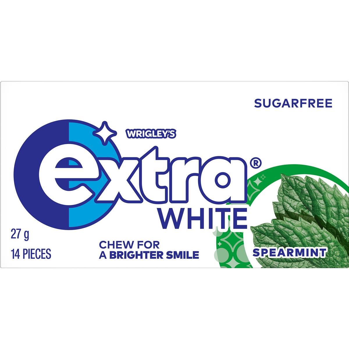 Calories in Extra White Spearmint Sugar Free Chewing Gum 14pc