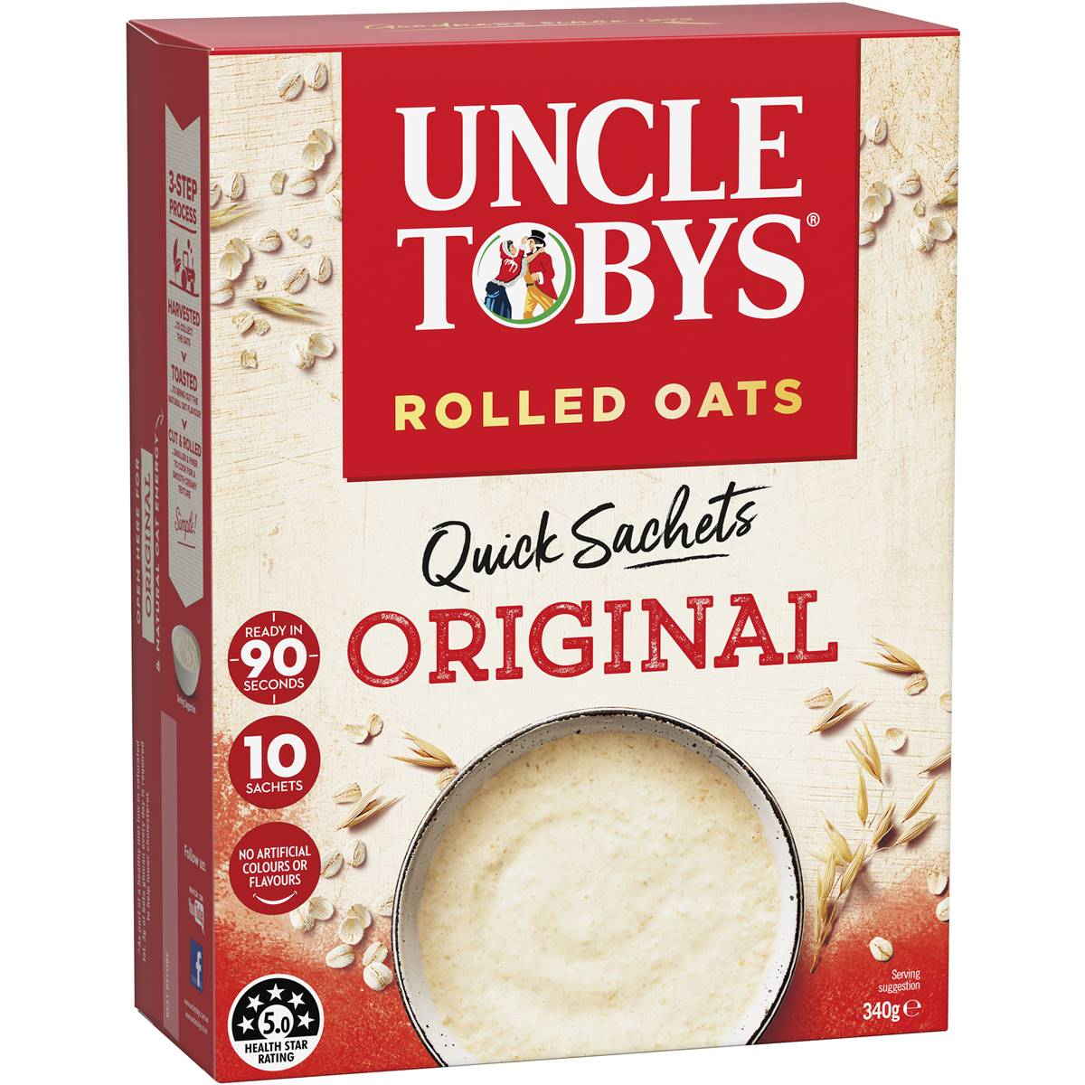 Calories in Uncle Tobys Oats Quick Sachets Original Porridge