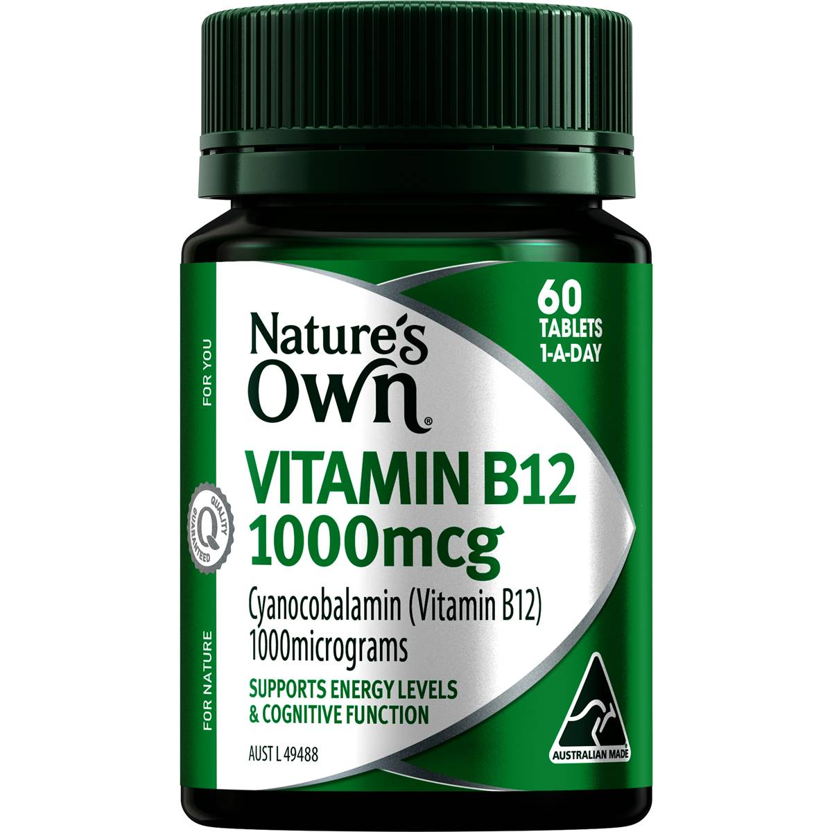 Nature's Own Vitamin B12 1000mcg Vitamin B Tablets For Energy 60 pack