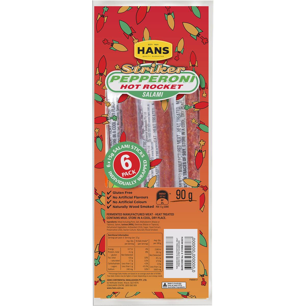 Hans Salami Striker Sticks 90g Woolworths