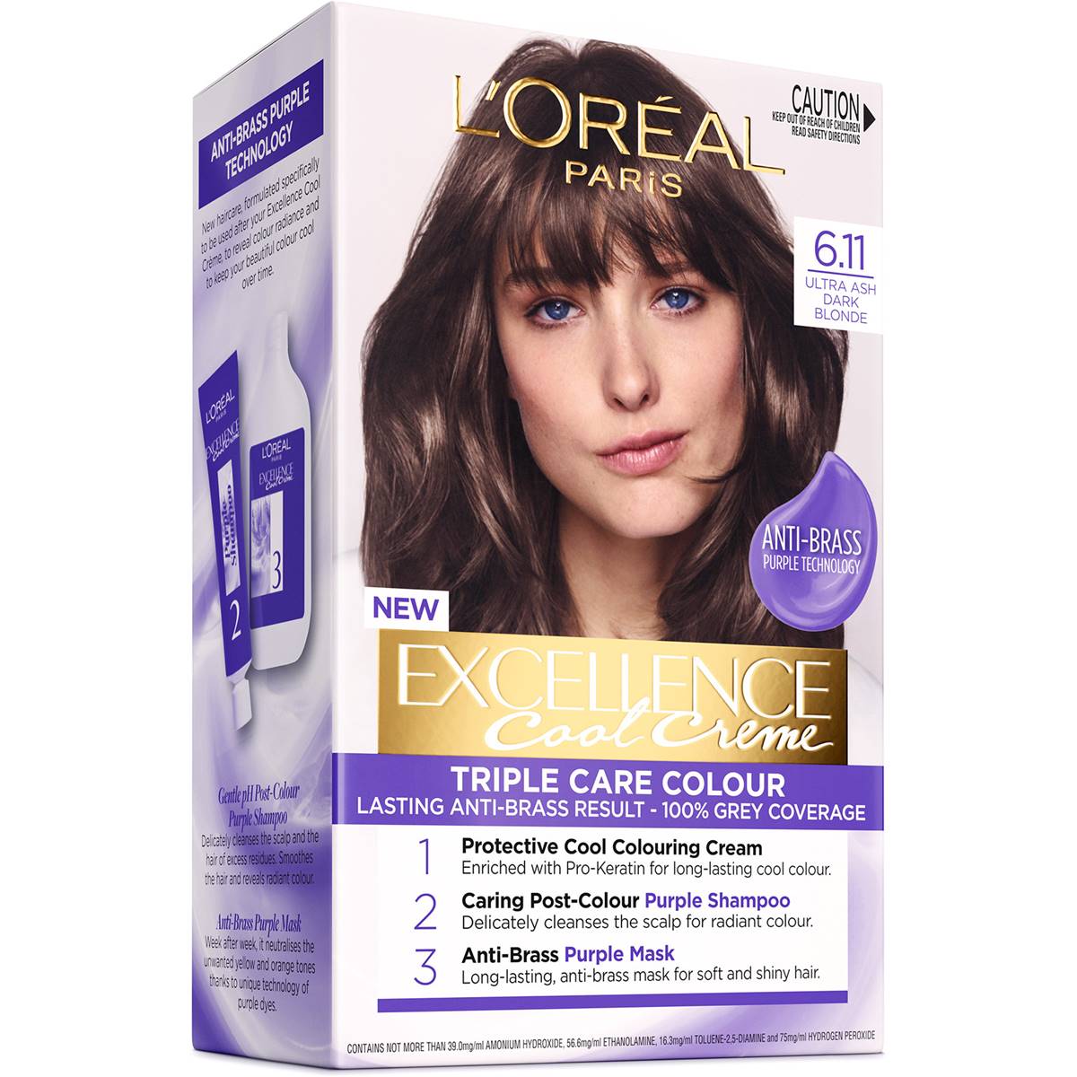 L'Oreal Paris Excellence Cool Crème Hair Colour Ultra Ash Dark Blonde each