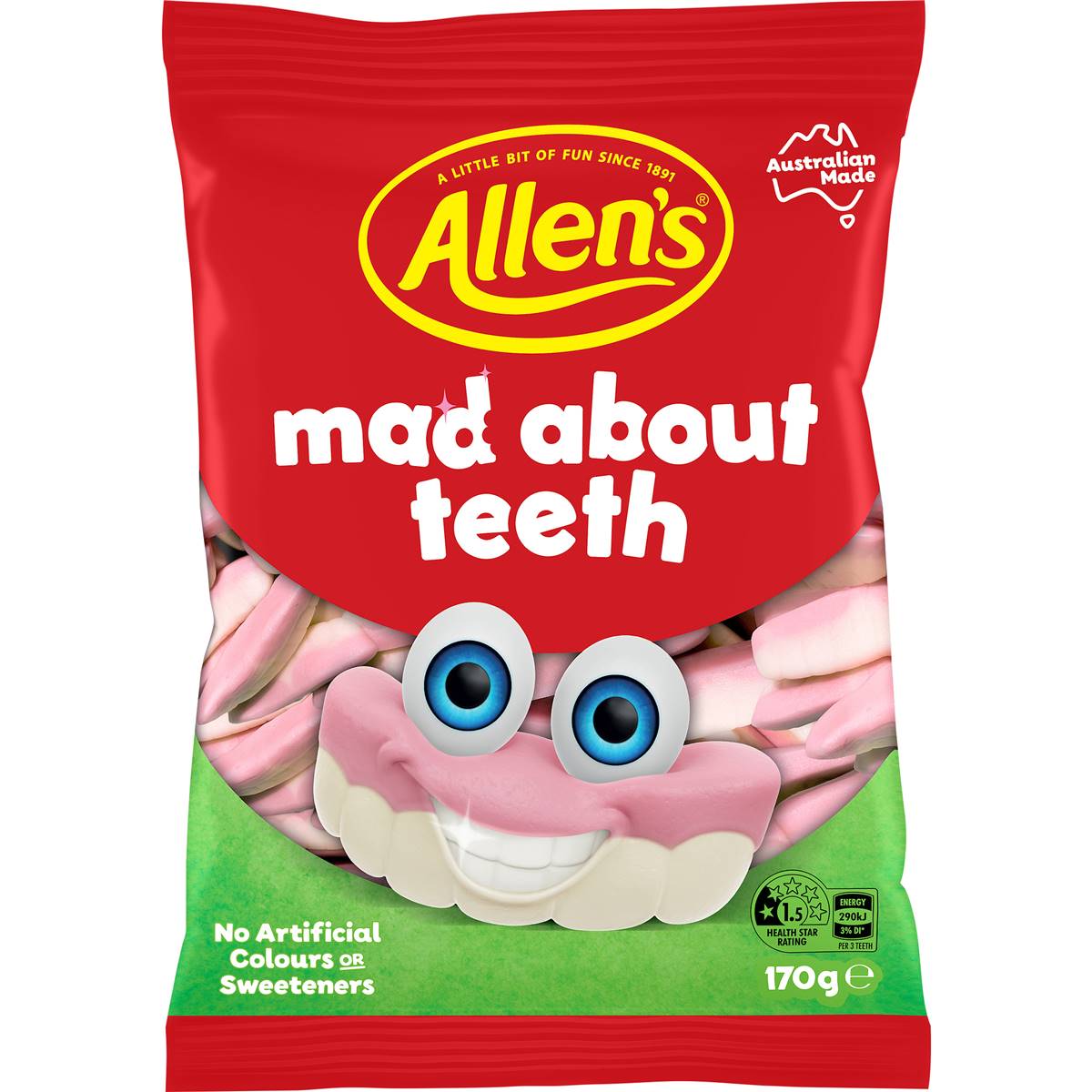 Calories in Allen's Lollies Mad About Teeth calcount