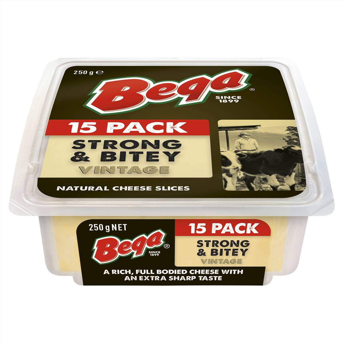 Bega Cheese Slices Strong & Bitey Vintage 250g