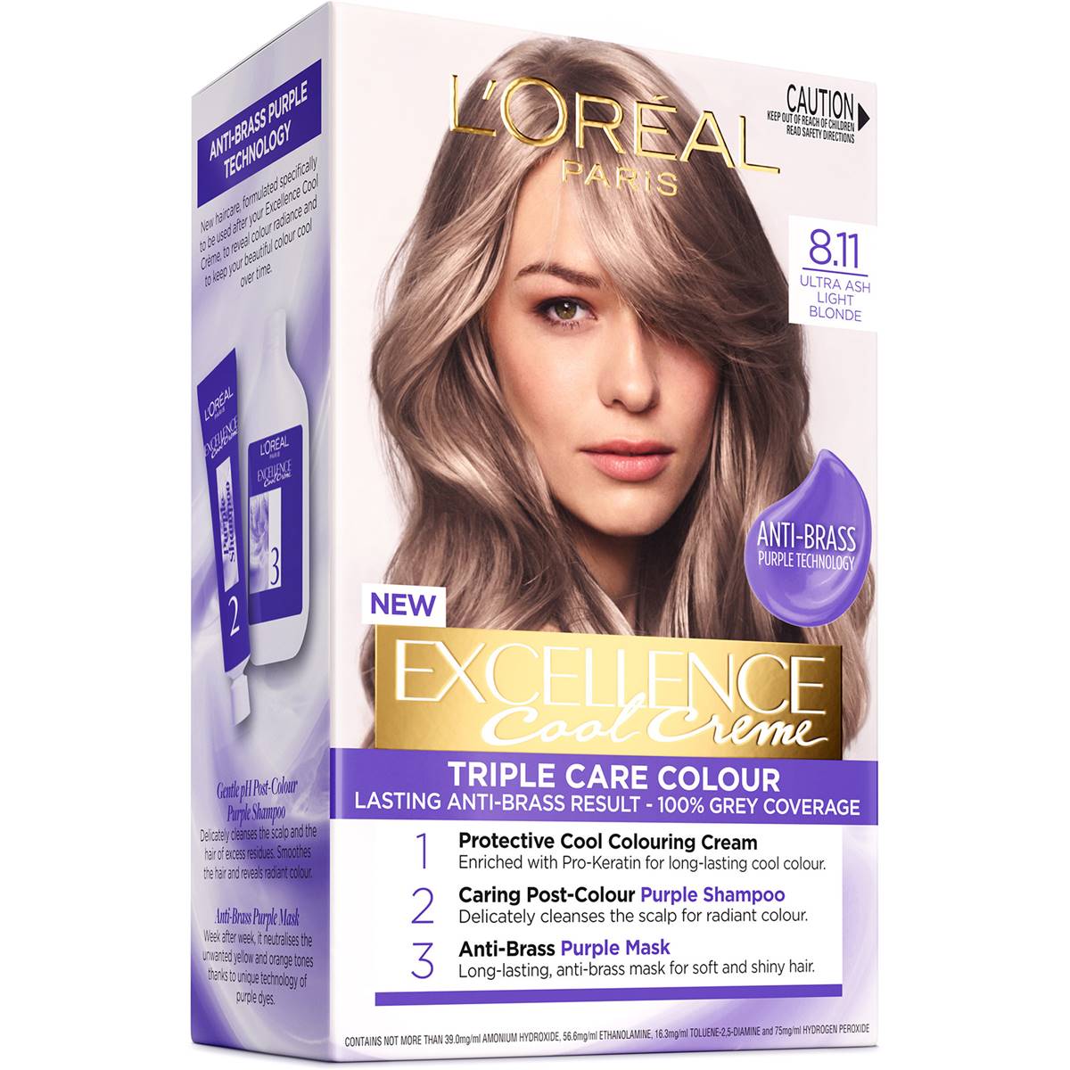 L'Oreal Paris Excellence Cool Crème Hair Colour Ultra Ash Light Blonde each