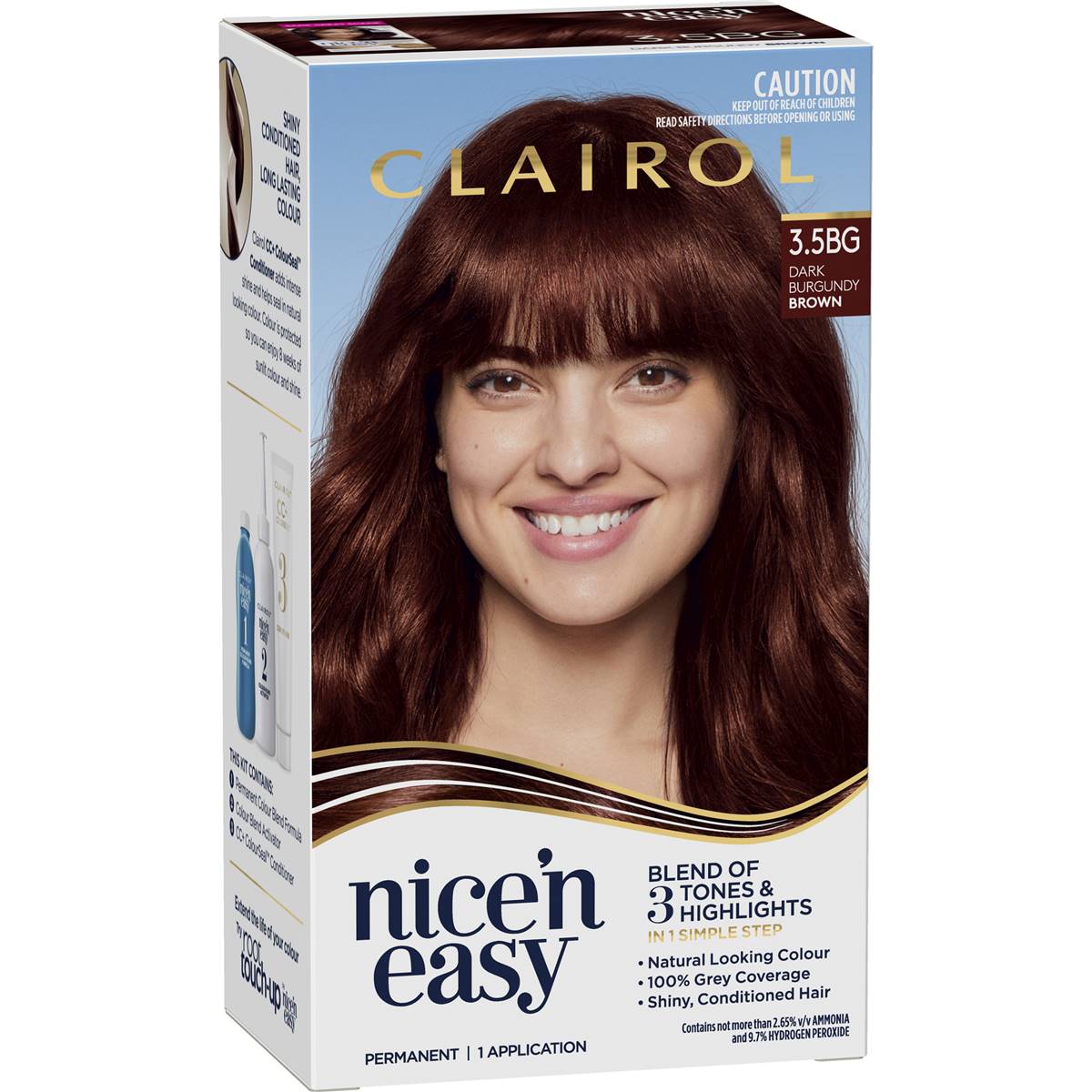 Clairol Nice 'N Easy Permanent 3.5BG Burgundy Hair Colour each