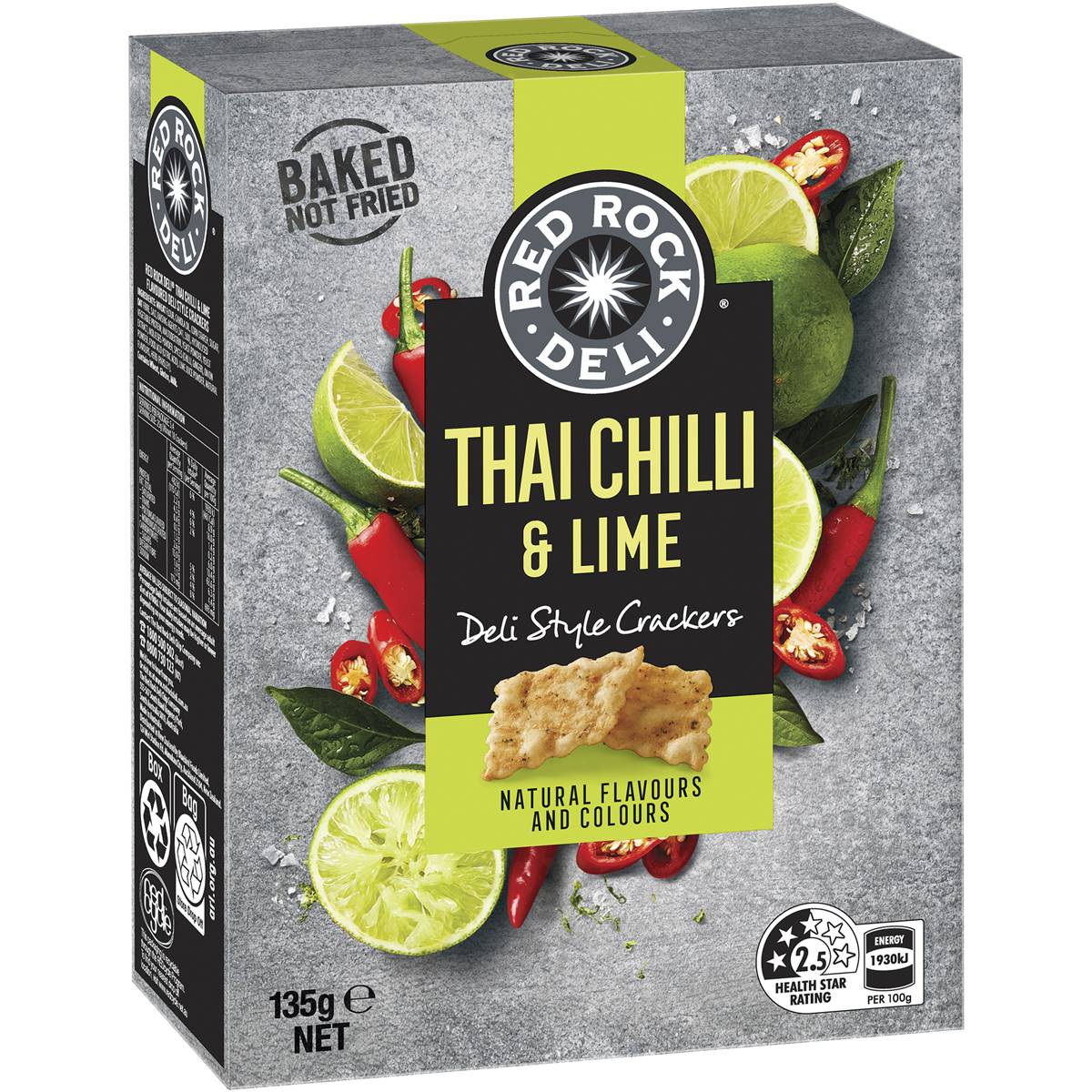 Calories in Red Rock Deli Thai Chilli & Lime Deli Style Crackers Share