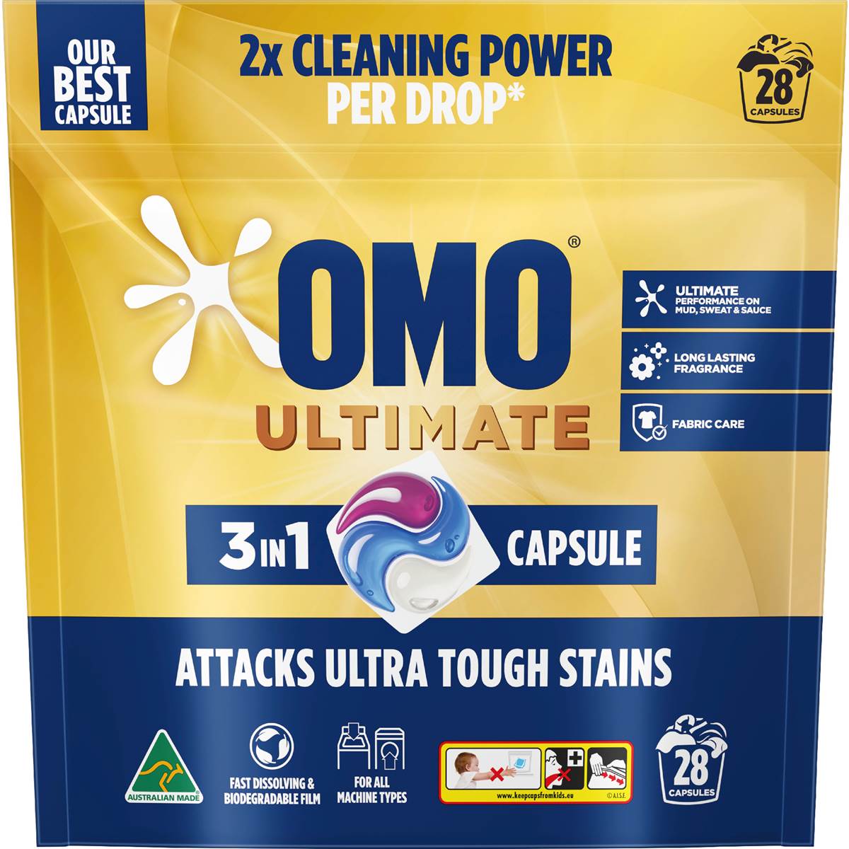 OMO Ultimate Laundry Capsules 3 in 1 28 pack