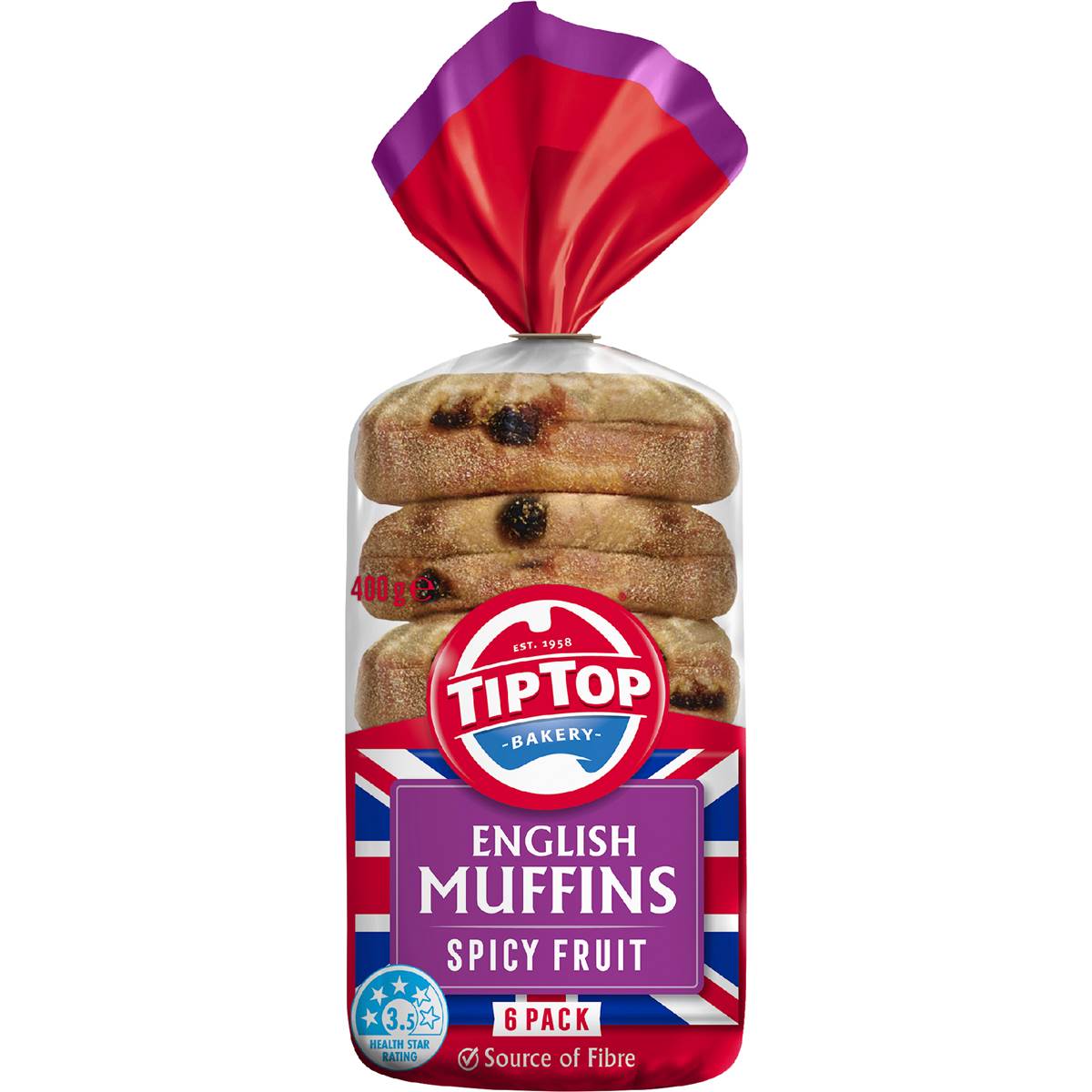 Tip Top English Muffins Fruit Bakery 6 pack