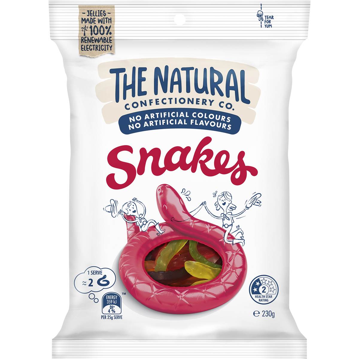 The Natural Confectionery Co. Snakes Lollies 230g