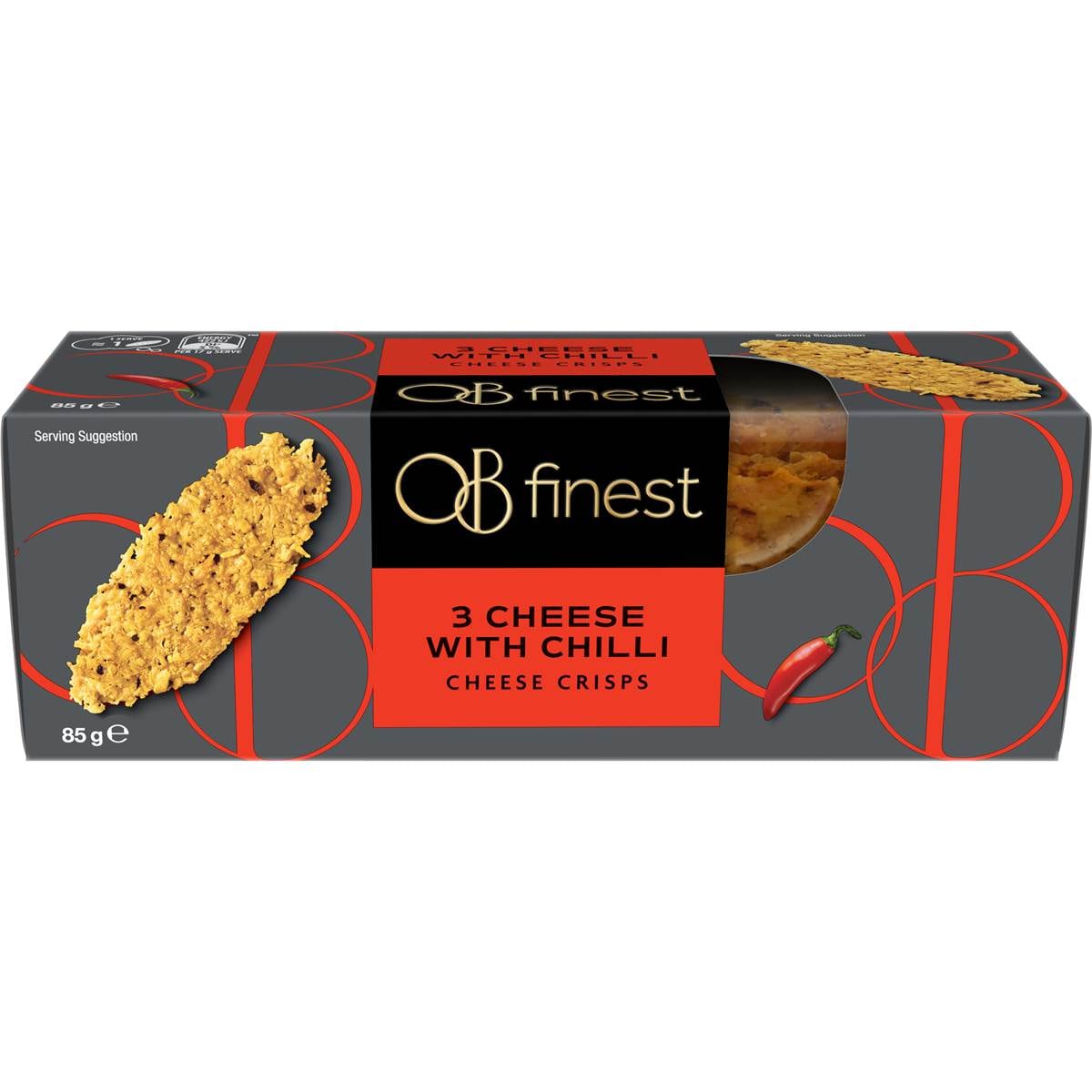 OB Finest Three Cheese Crisps With Chilli