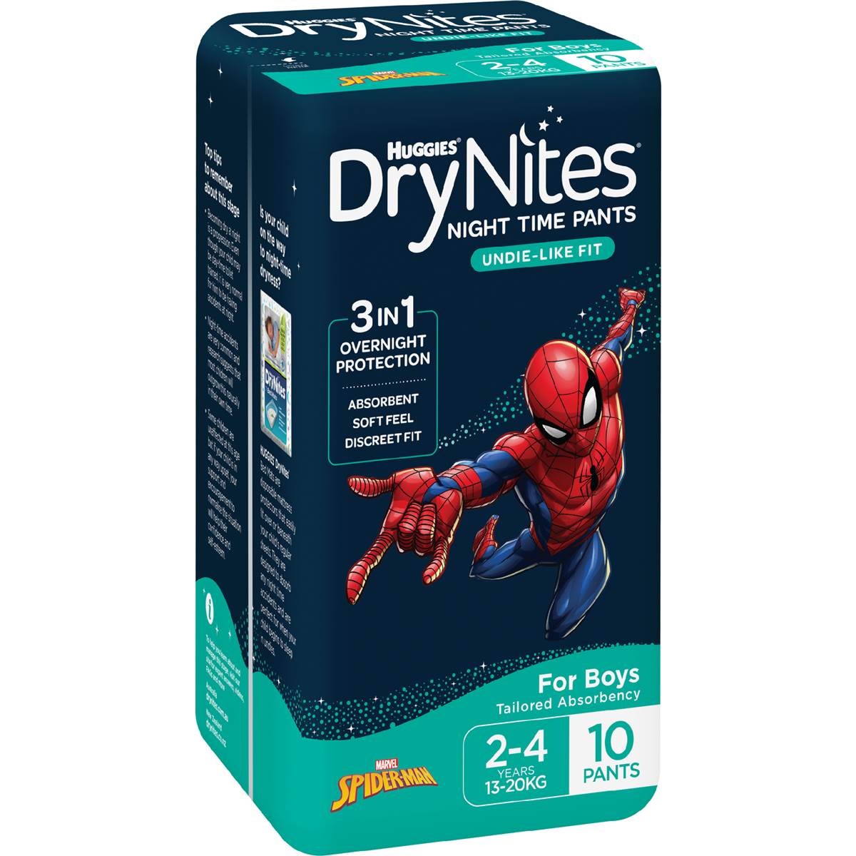 Huggies DryNites Night Time Pants for Boys 2-4 Years (13-20kg) 10 pack