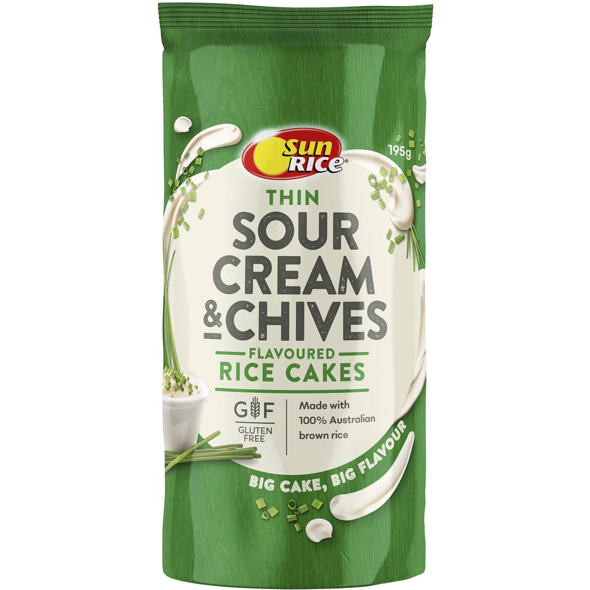 Calories in Sunrice Rice Cakes Thin Sour Cream & Chives
