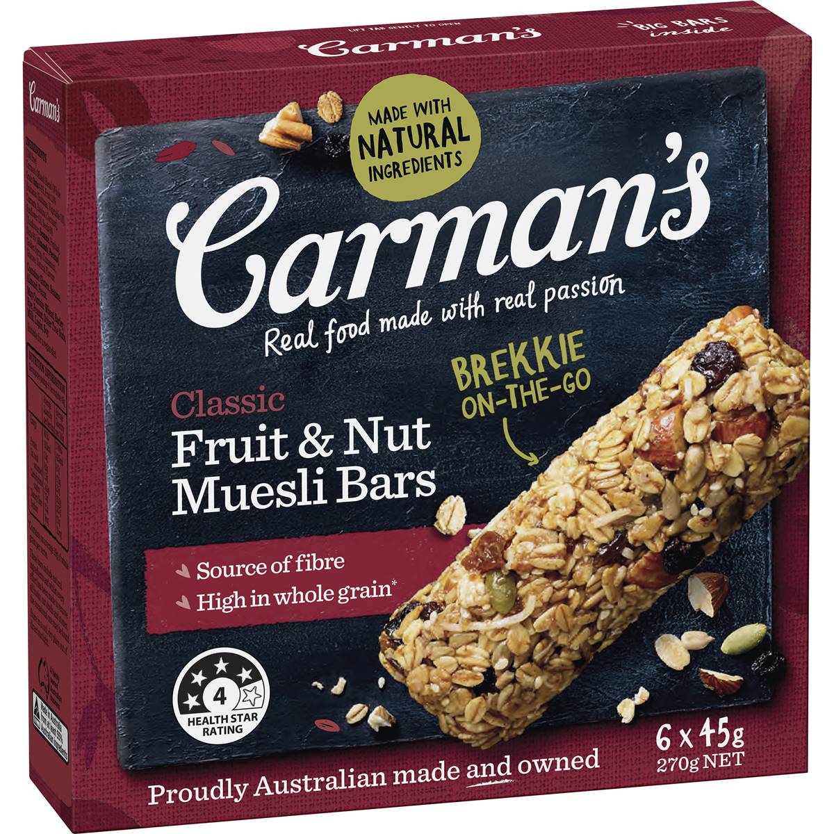 Calories in Carman's Classic Fruit & Nut Muesli Bars