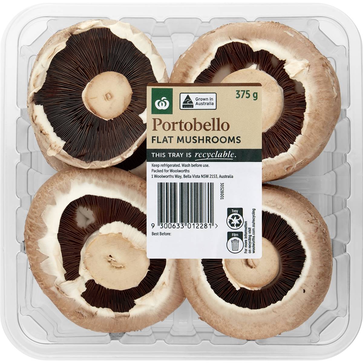 Calories in Woolworths Portobello Flat Mushrooms Punnet