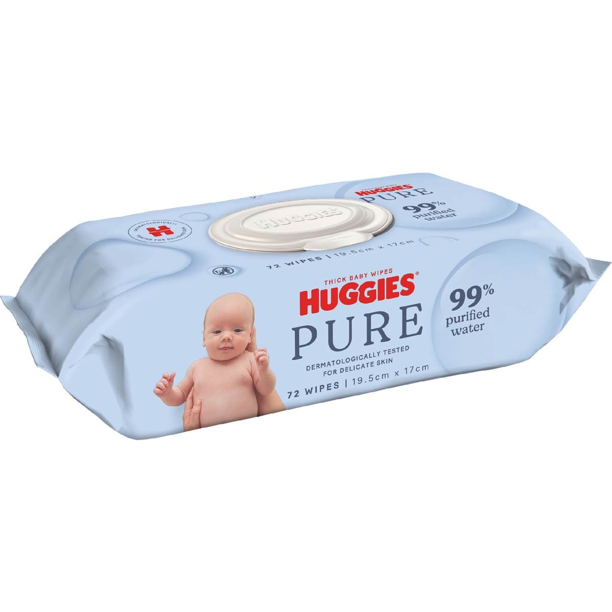 Huggies Thick Baby Wipes 99% Purified Water 72 pack