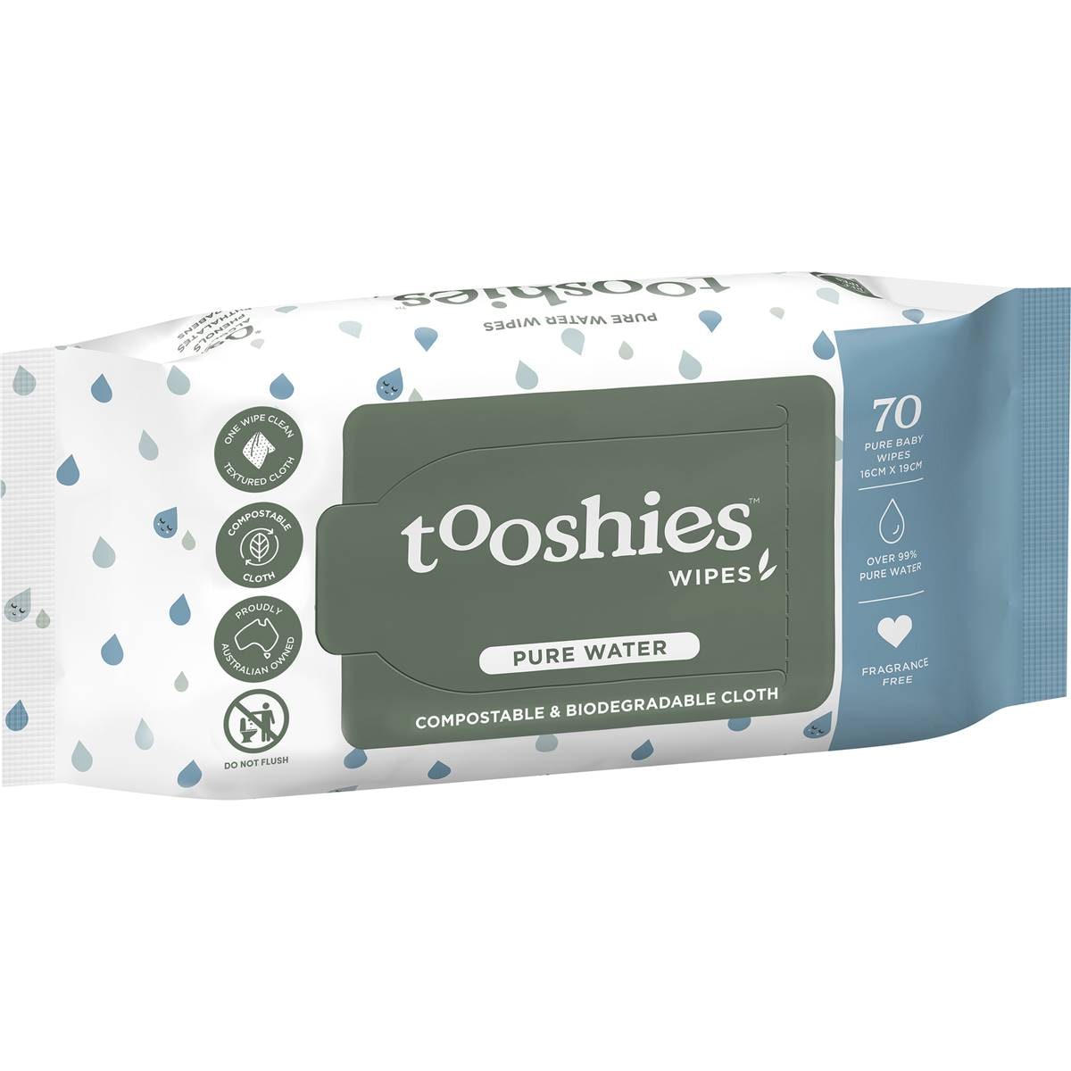 Tooshies Baby Wipes Pure Water 70 pack
