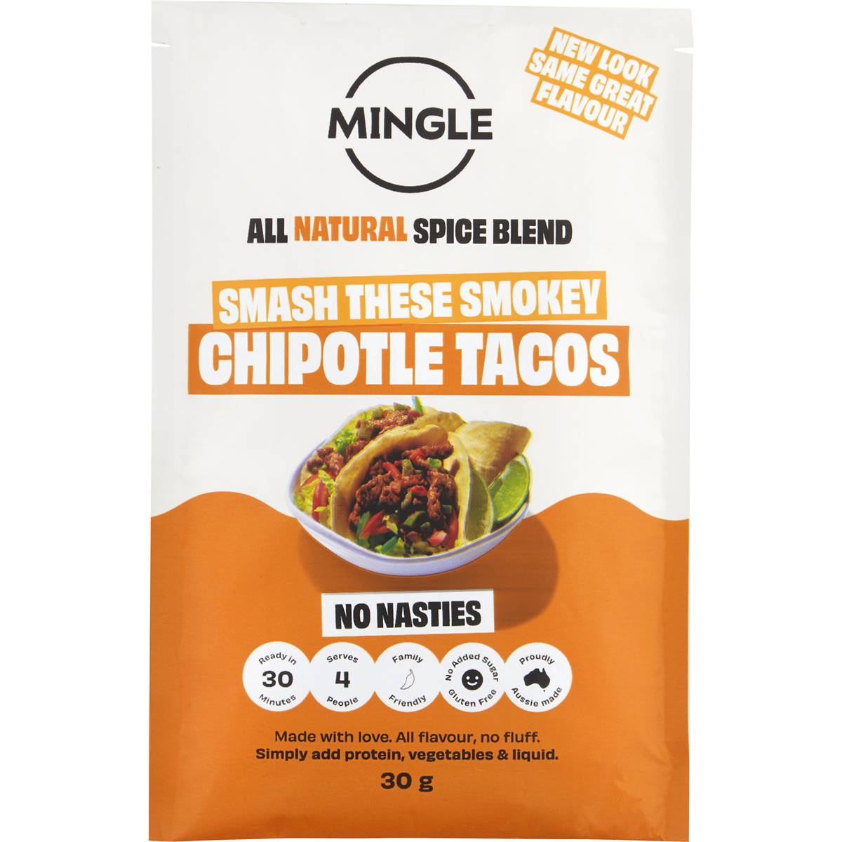 Calories in Mingle Smokey Taco Mild Chipotle Spice Blend