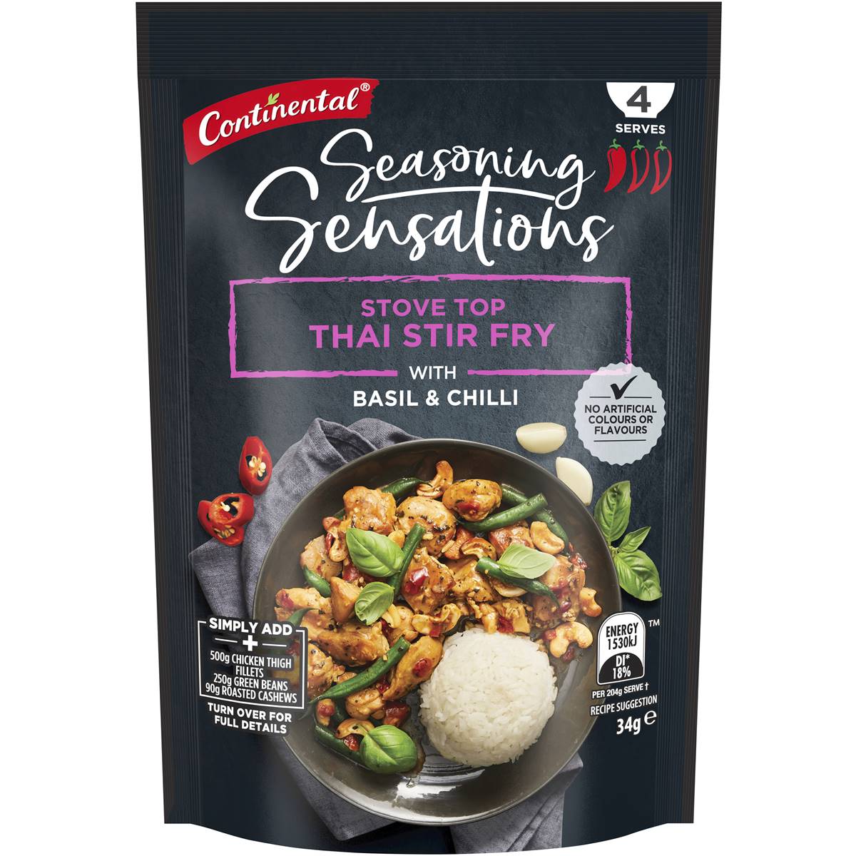 Calories in Masterfoods Stir Fry Recipe Base Creamy Thai Chicken calcount