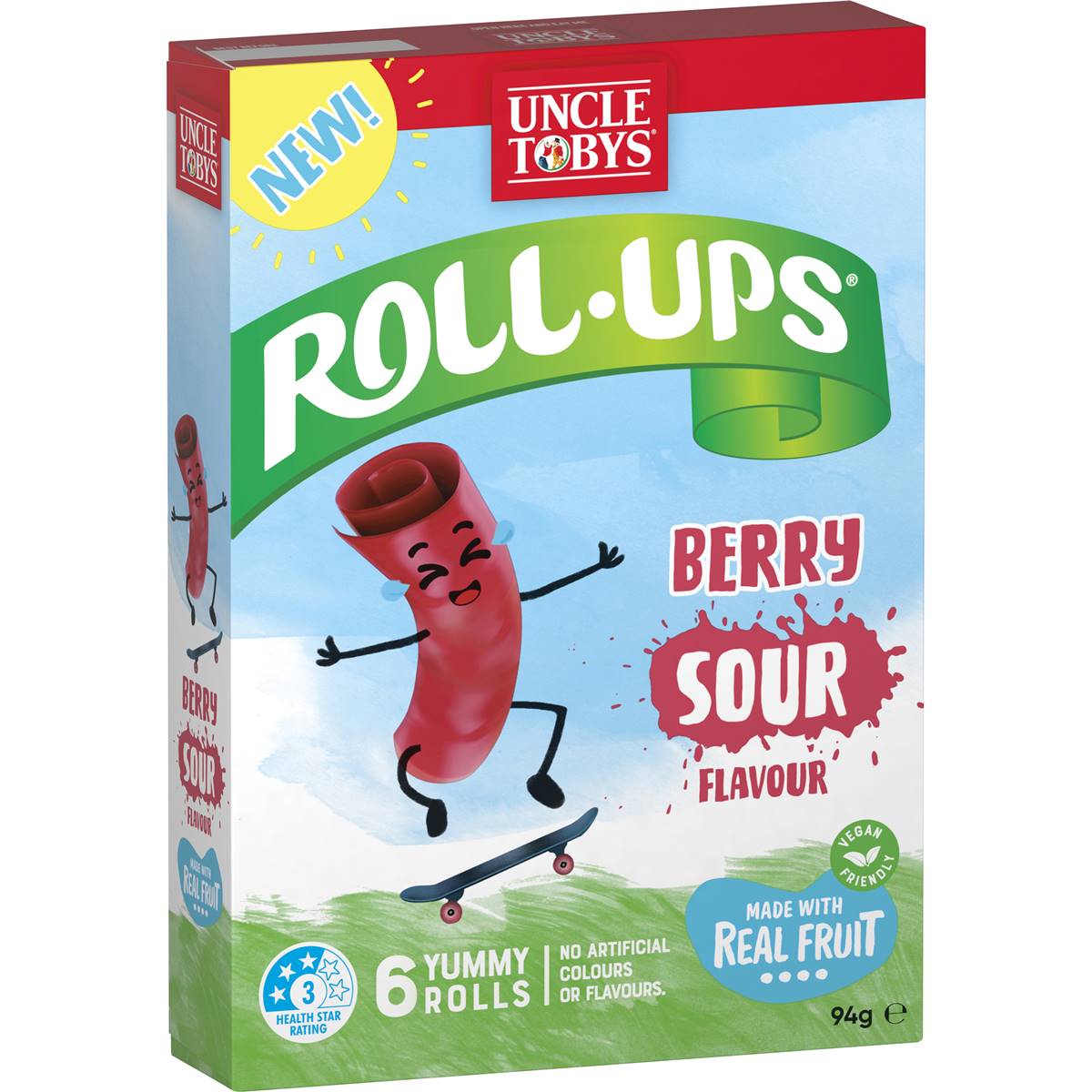 Calories in Uncle Tobys Roll Ups Berry Sour Flavour