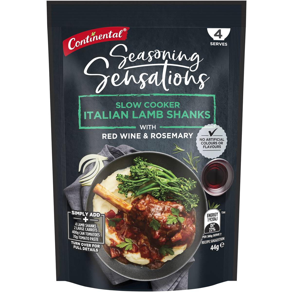 Calories in Masterfoods Slow Cooker Garlic & Herb Lamb Shanks calcount