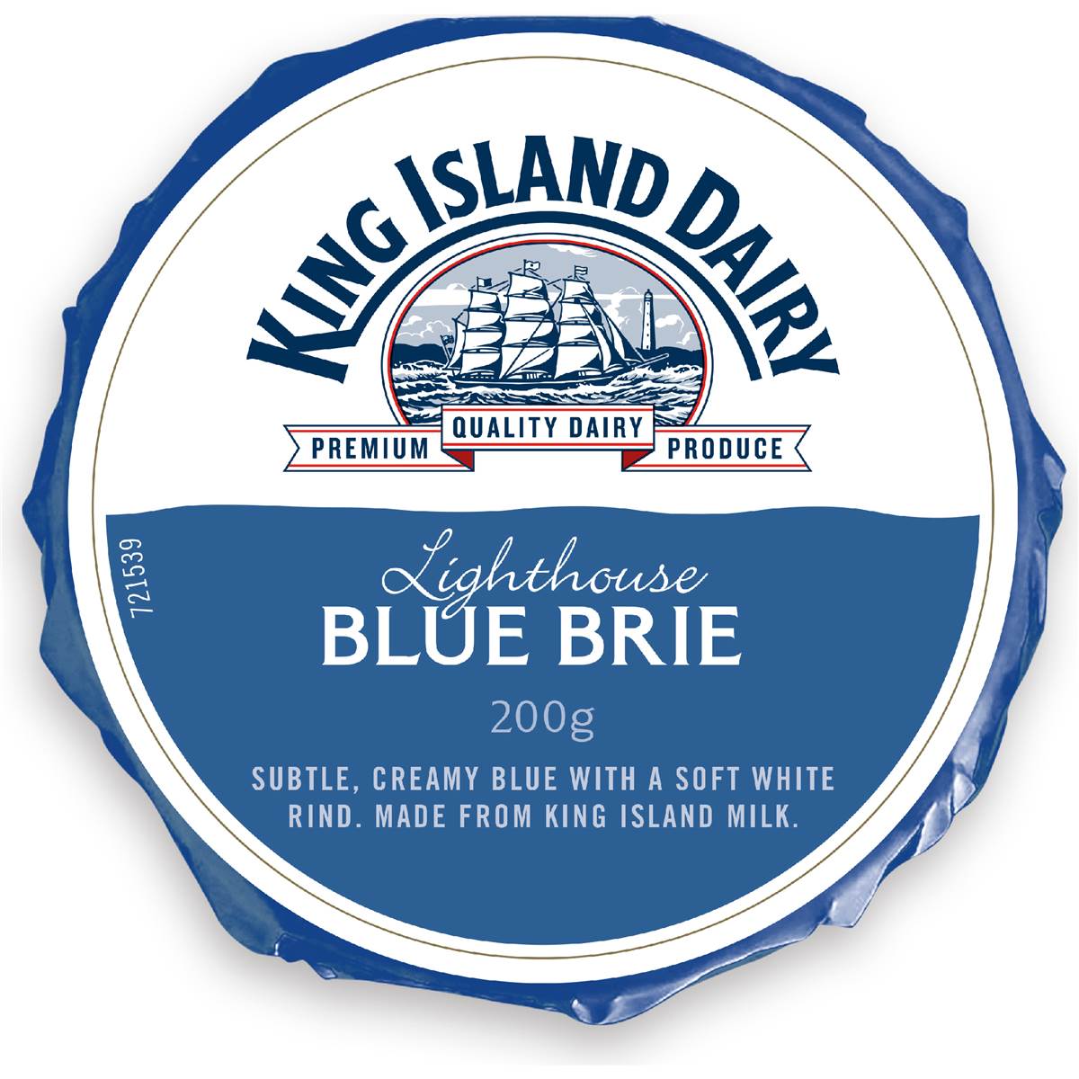 Calories in King Island Lighthouse Blue Brie Cheese Calorie Counter