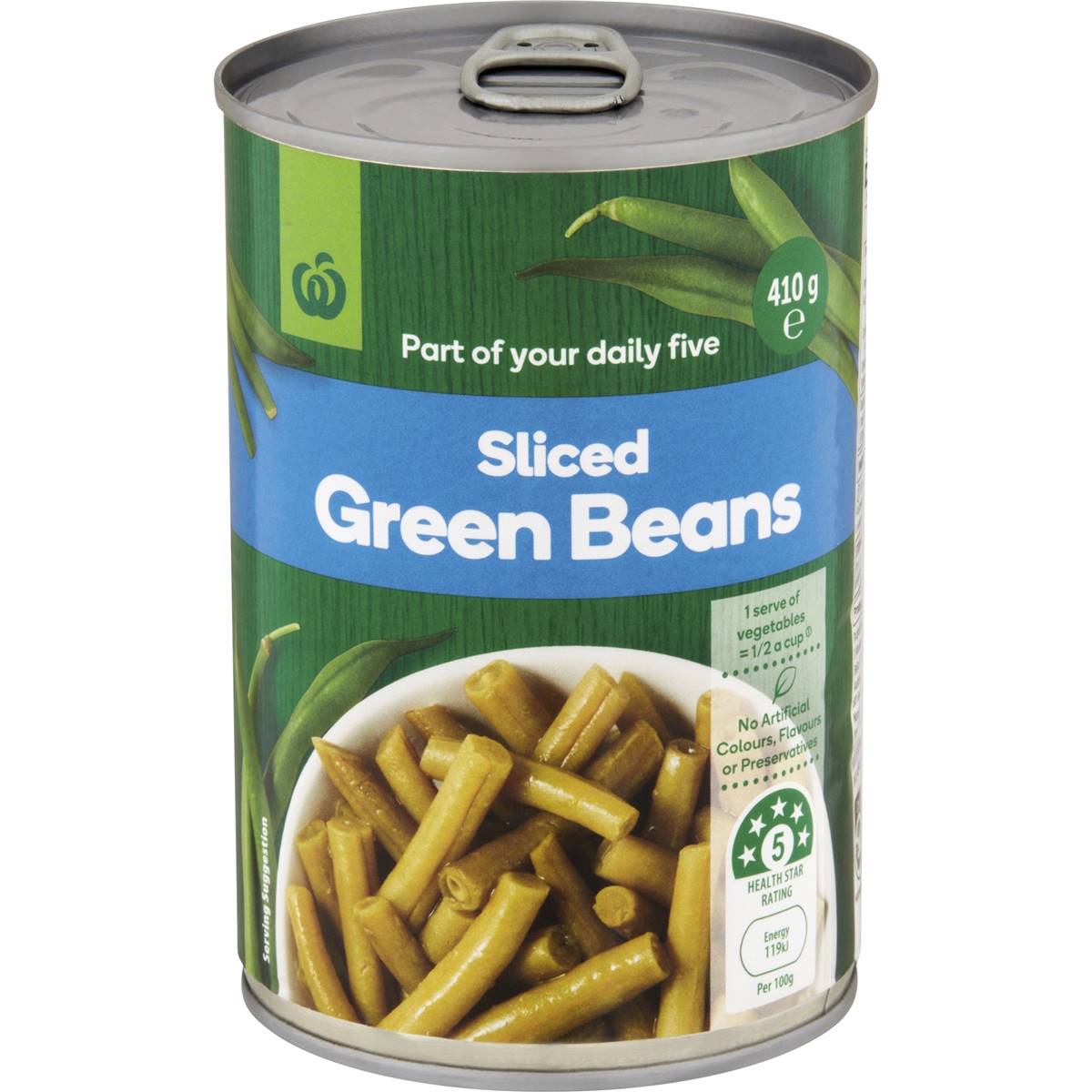 Calories in Woolworths Sliced Green Beans