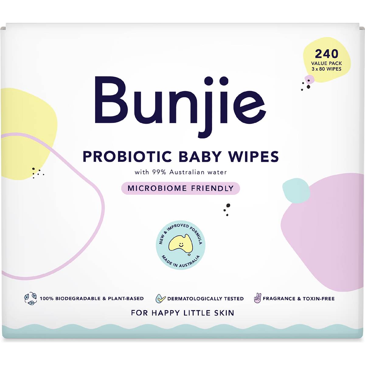 Bunjie Probiotic Baby Wipes Fragrance & Toxin-Free 240 pack