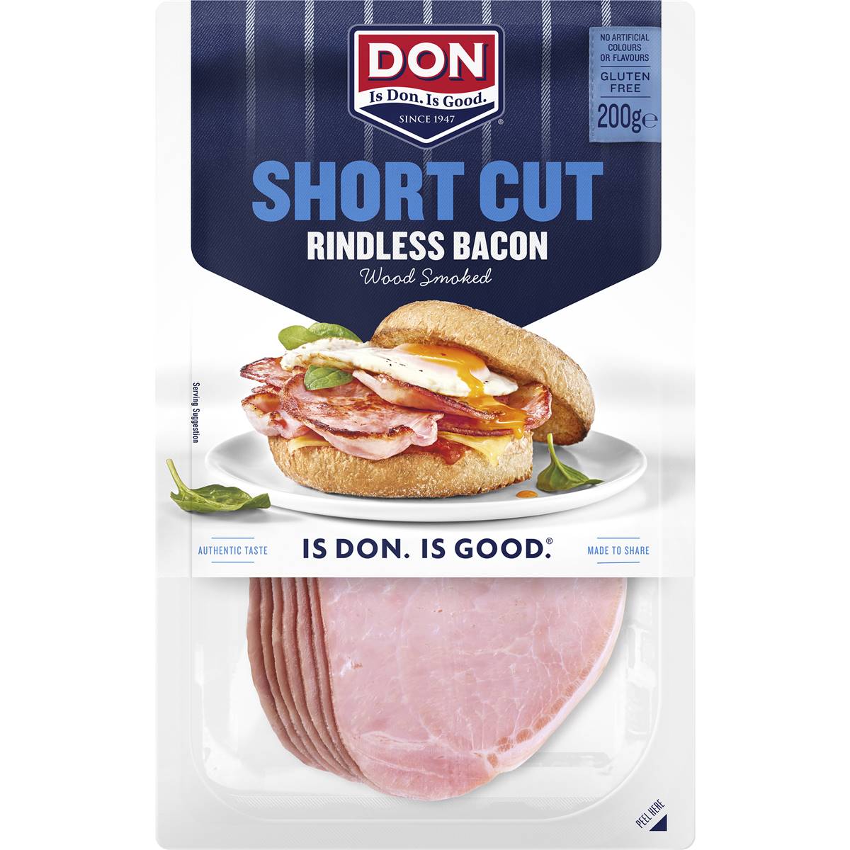 Calories in Don Short Cut Rindless Bacon