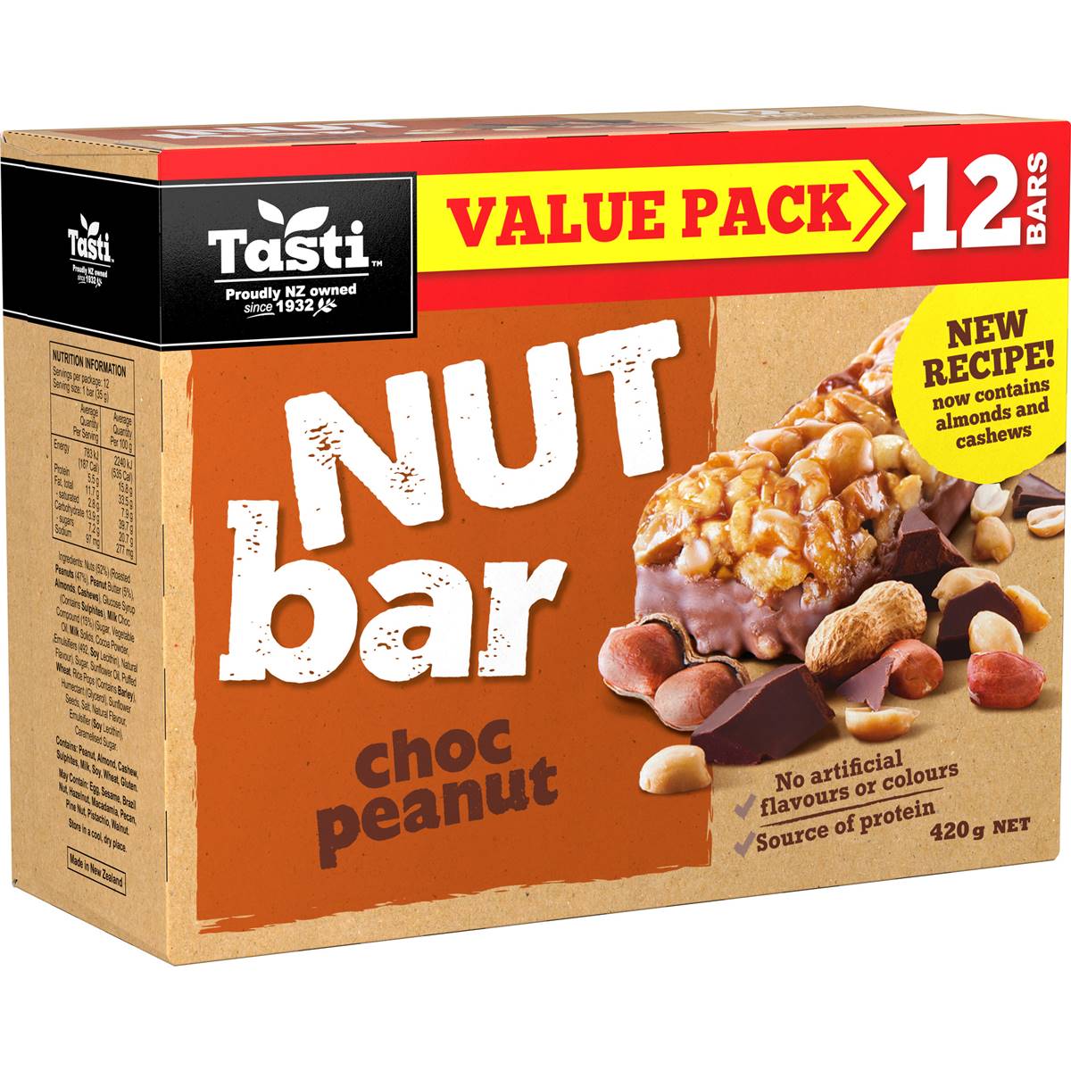 Calories in Tasti Protein Bar Nutty Choc calcount